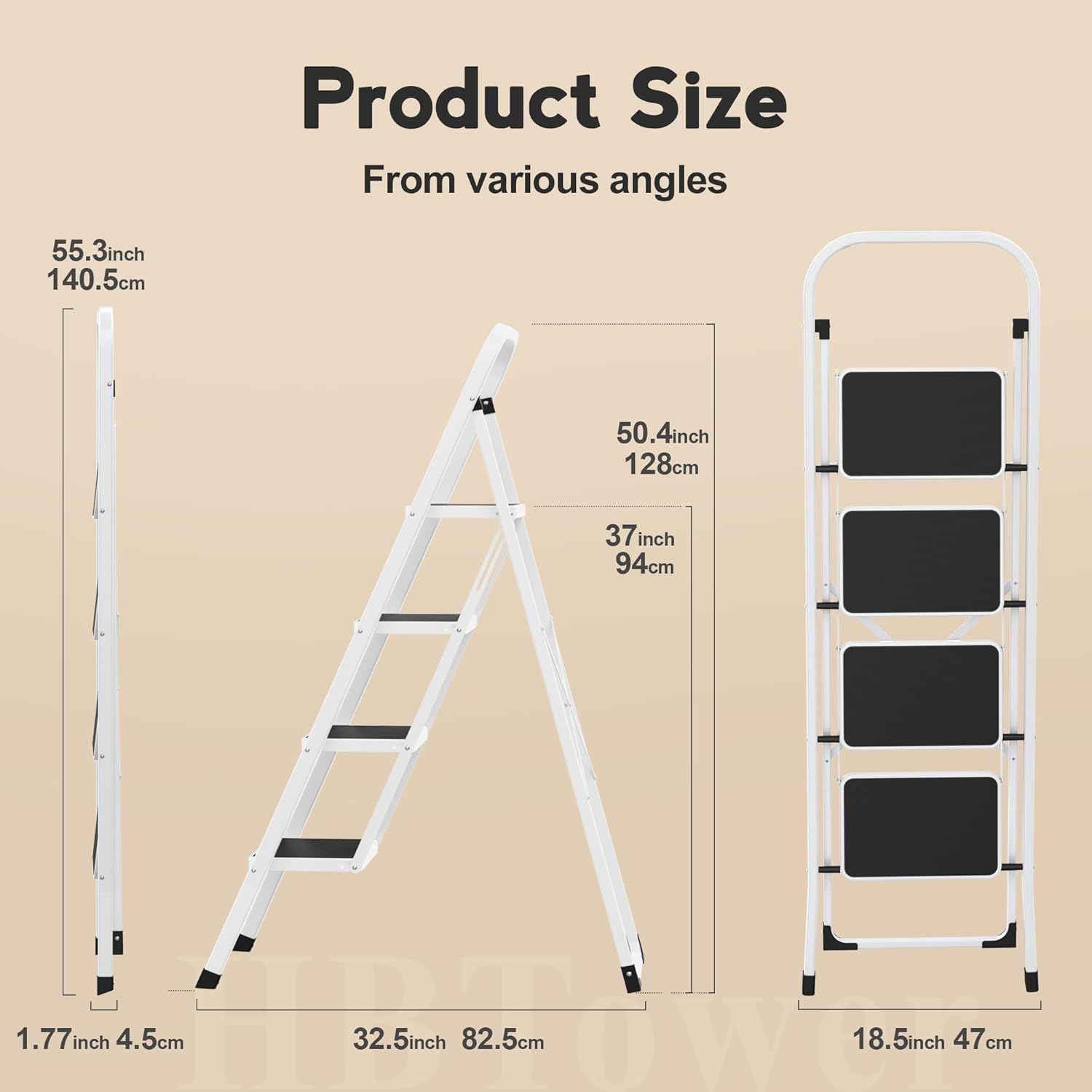 Thumbnail 4 de HBTower Folding Step Ladder, 4-Step