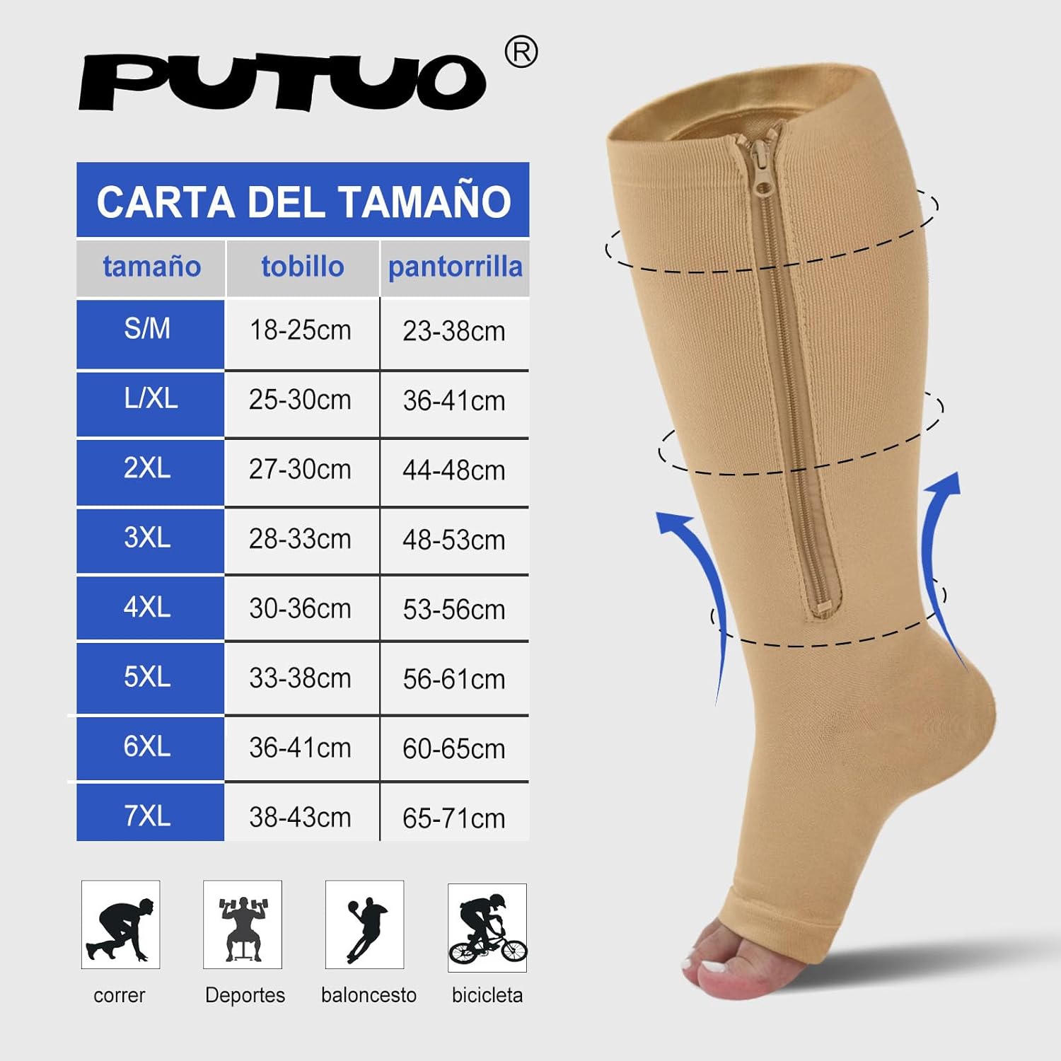 Thumbnail 1 de PUTUO medias de compresión talla grande