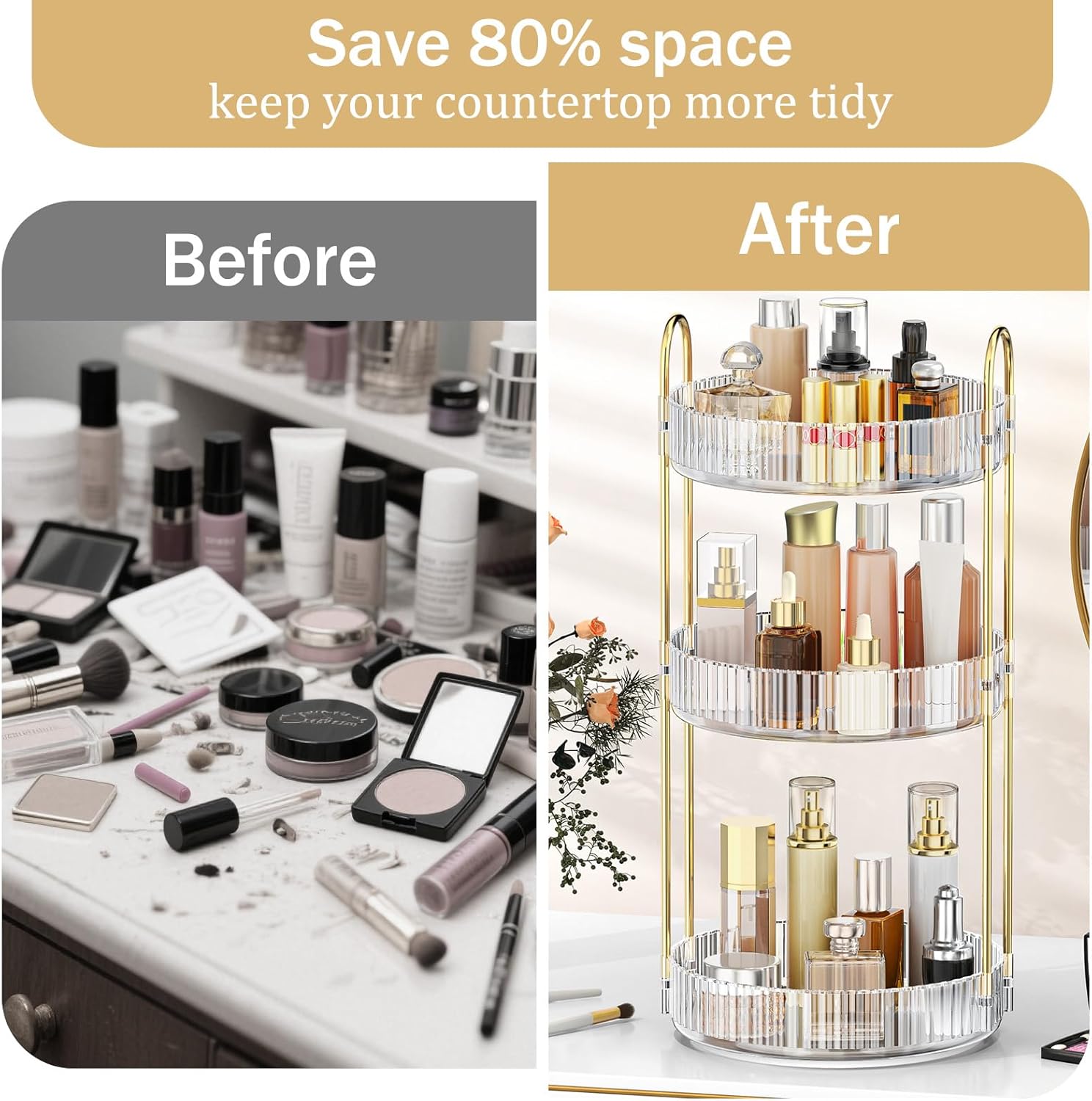 Thumbnail 4 de MOKANI 360 rotating makeup organiser, 3 tiers