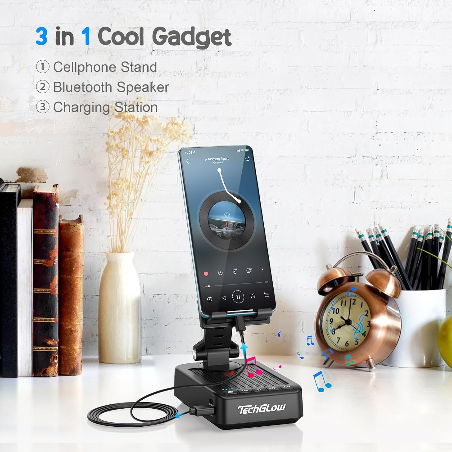 Detalle 2 de TechGlow Foldable Phone Stand 360°