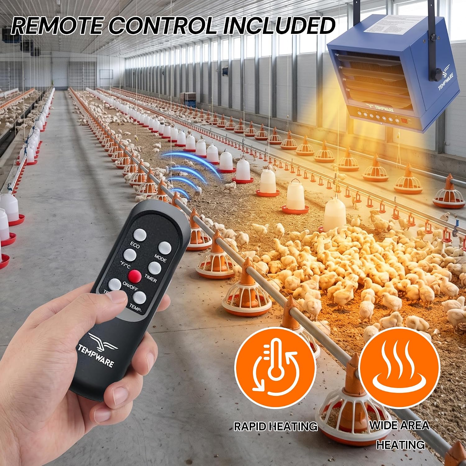 Detalle 1 de TEMPWARE GR5000ER-EC 5000W Garage Heater, Remote, 240V Hardwired