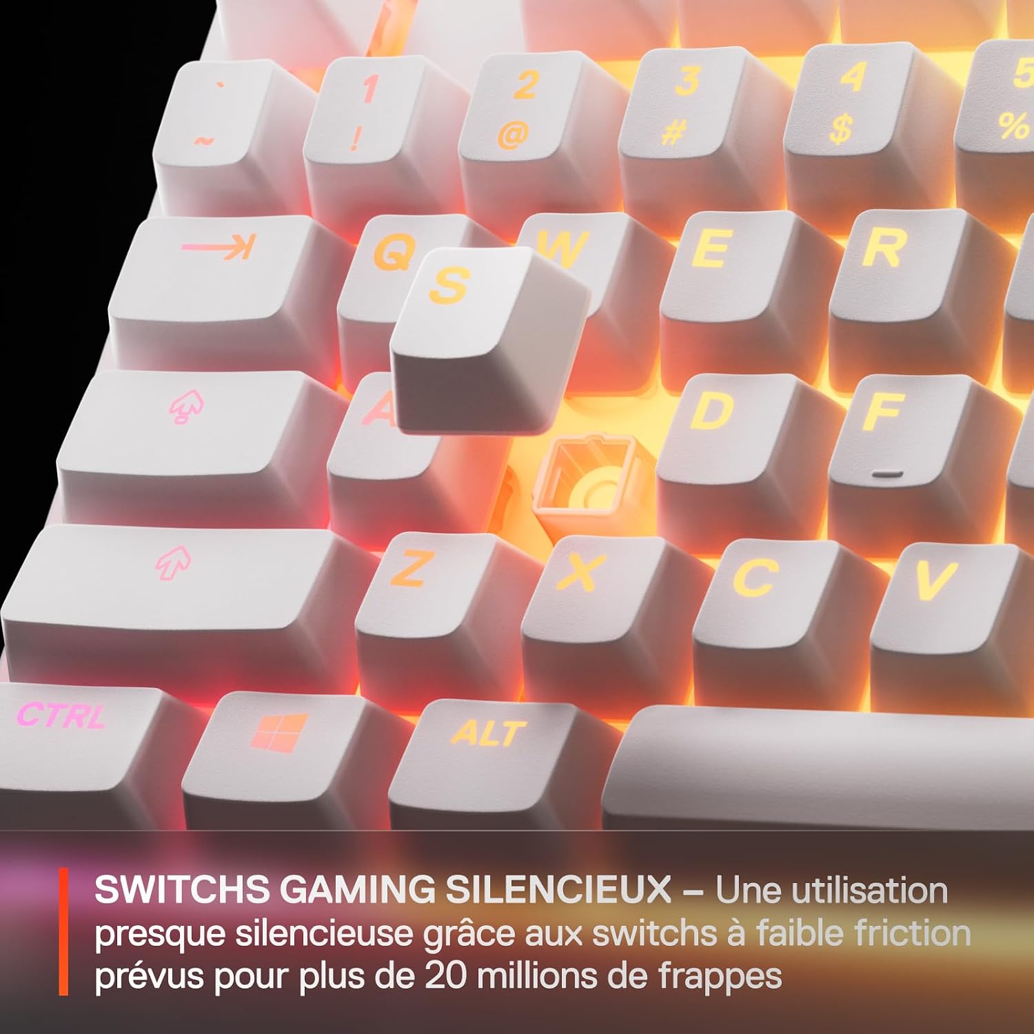 Thumbnail 4 de SteelSeries Apex 3 TKL Blanc Clavier Gaming RGB