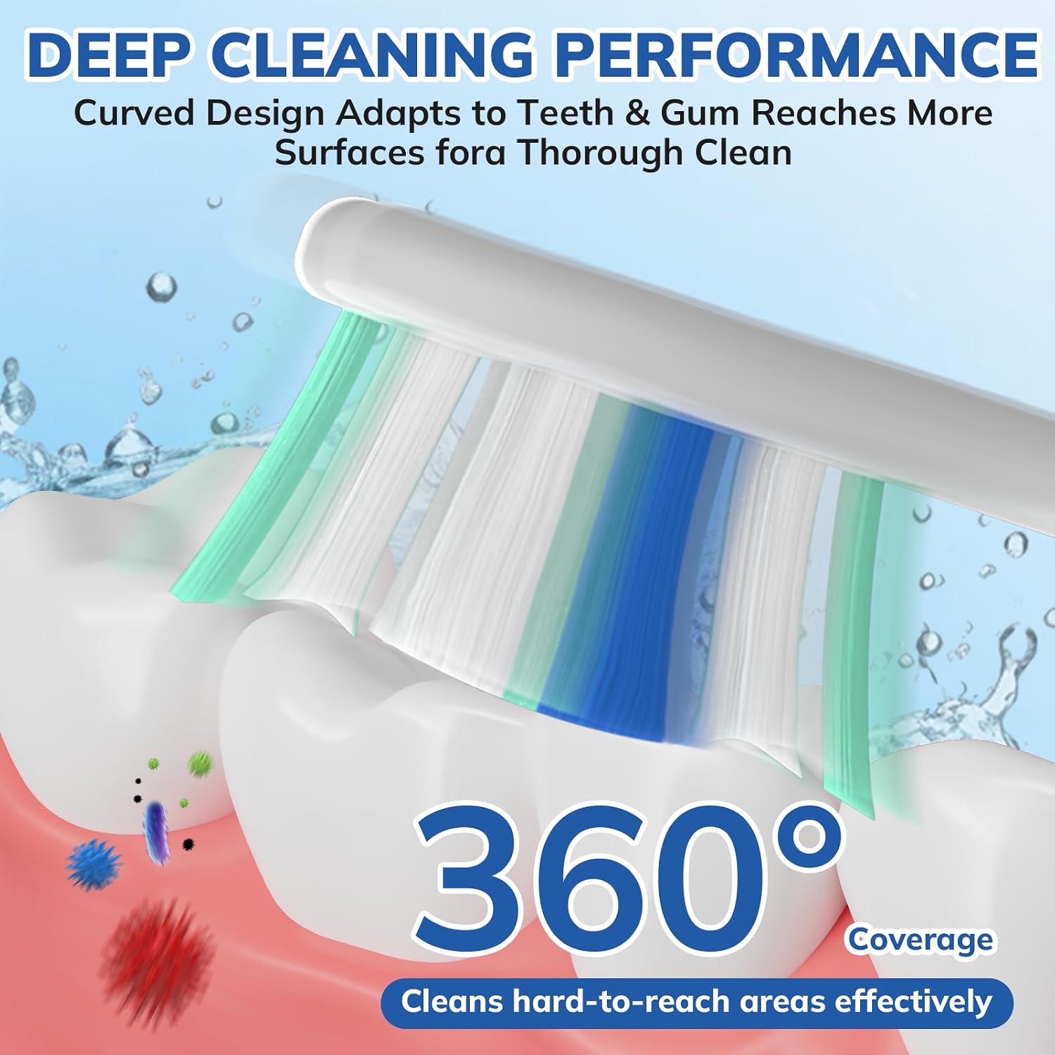 Detalle 2 de SEPORUD US-216W-Toothbrush heads-8P Replacement Toothbrush Heads, 8-Pack