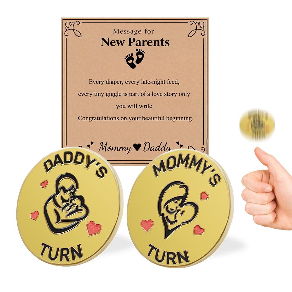 Detalle de Double-Sided New Parent Decision Coin, Stainless Steel