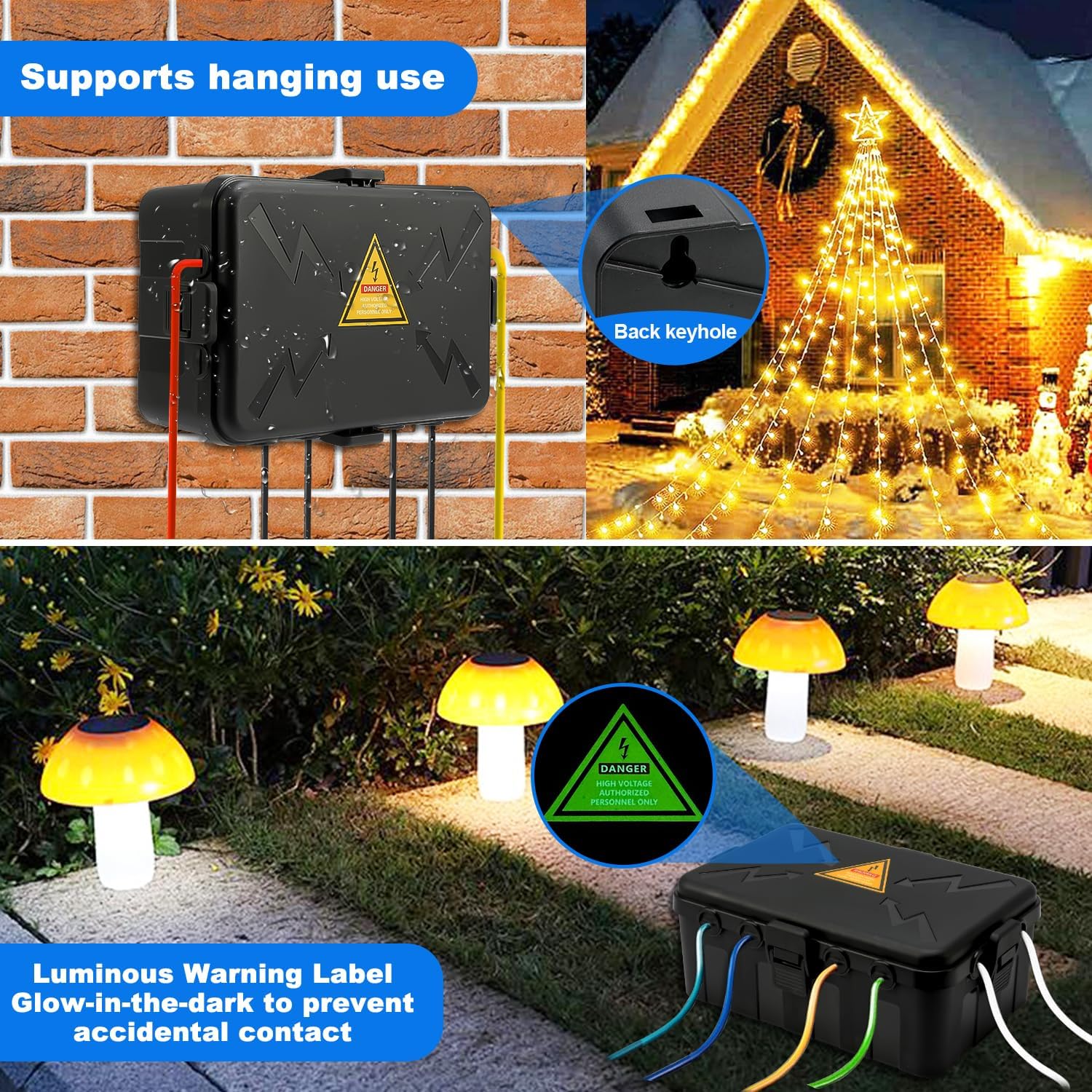 Thumbnail 5 de Hrensaw HC001 Outdoor Electrical Box, IP54, 8 Cable Ports, Black