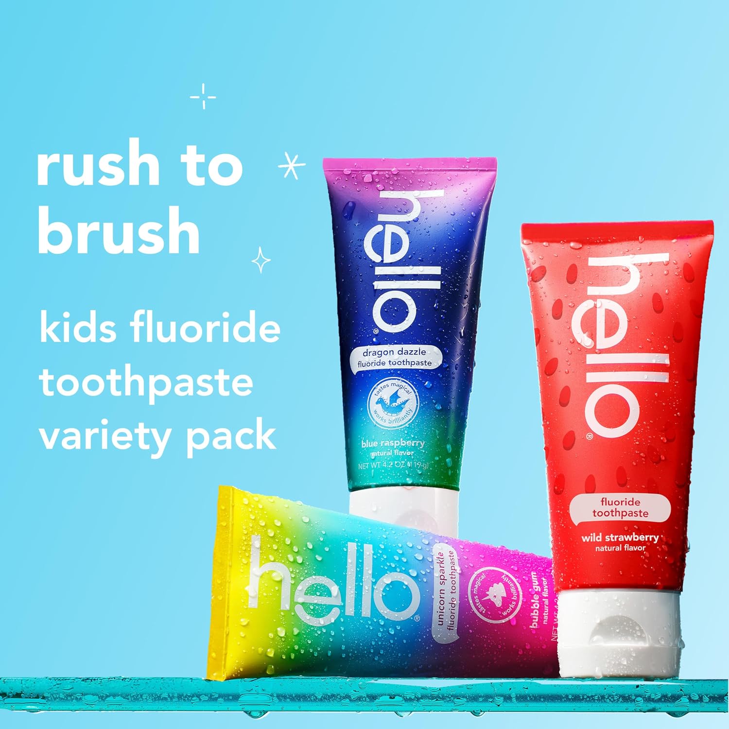 Detalle 2 de Hello Kids Fluoride Toothpaste 3-Pack, 4.2 oz 🪥