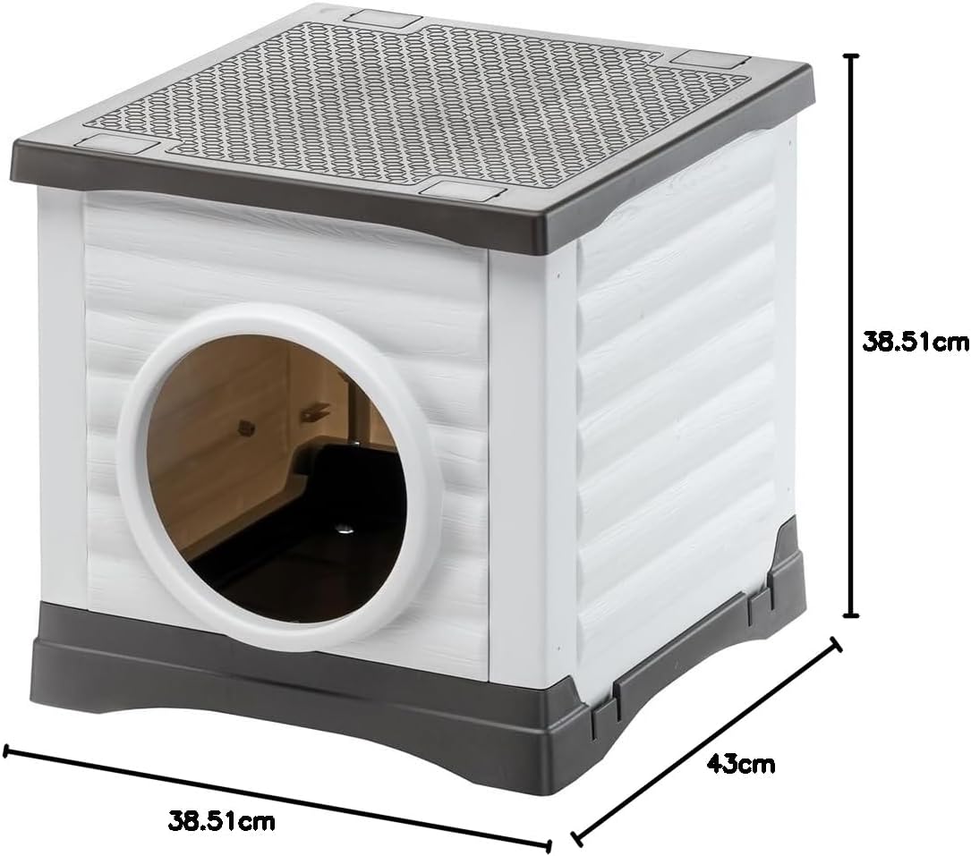 Thumbnail 4 de Ferplast PETVILLA 50 Outdoor-Hundehütte & Katzenzwinger-Außenzwinger: recycelter Kunststoff, 38,5 x 43 x h 38,5 cm