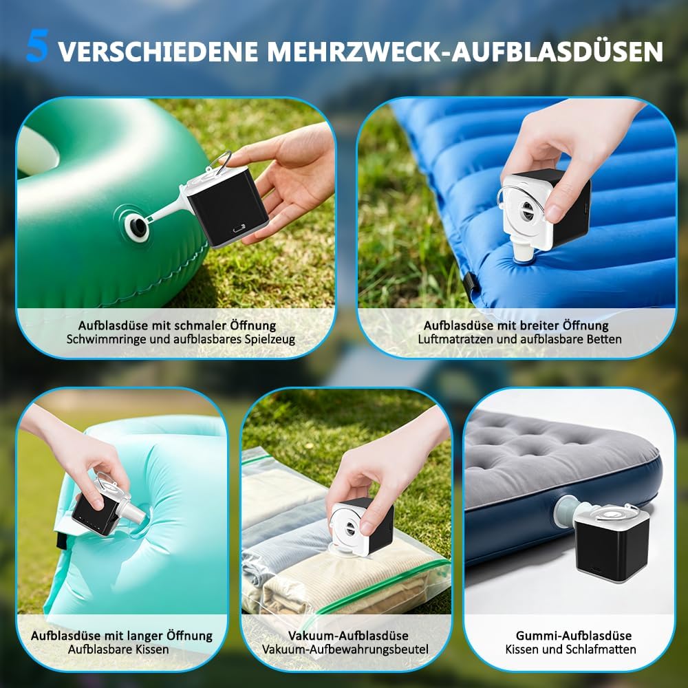Thumbnail 4 de Elektrische 3-in-1 Luftpumpe mit Campinglampe – kompakt, leistungsstark und vielseitig
