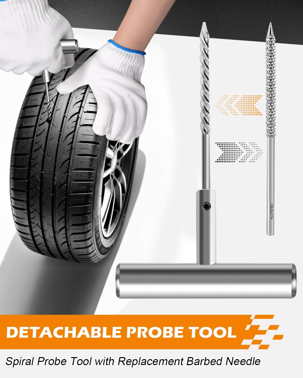 Detalle 2 de MAIKEHIGH Tyre Repair Kit: 57-Piece Tubeless puncture set for cars, trucks and off-road