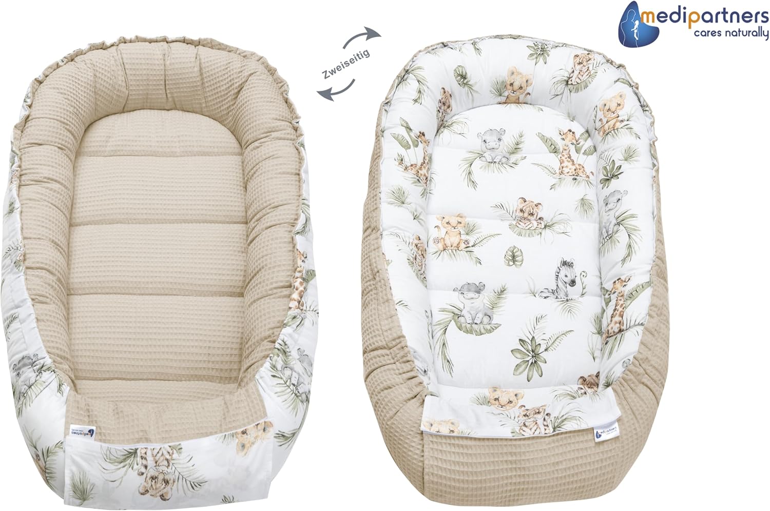 Thumbnail 5 de Medi Partners Babynest Nestchen 100x60x15 – Kuschelnest aus 100% Baumwolle, tragbar und sicher