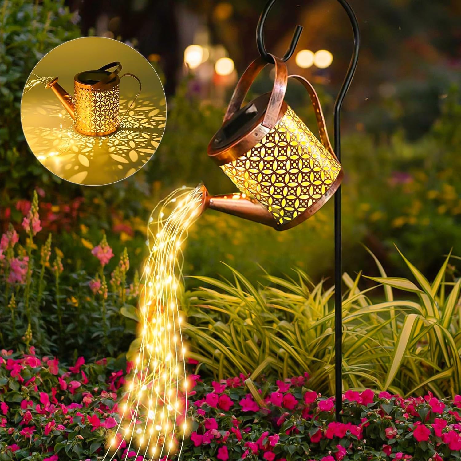 Thumbnail 2 de CNMTCCO Solarlampen für außen – Vintage-Gartenlaternen in Gießkannen-Optik mit Sternenregen