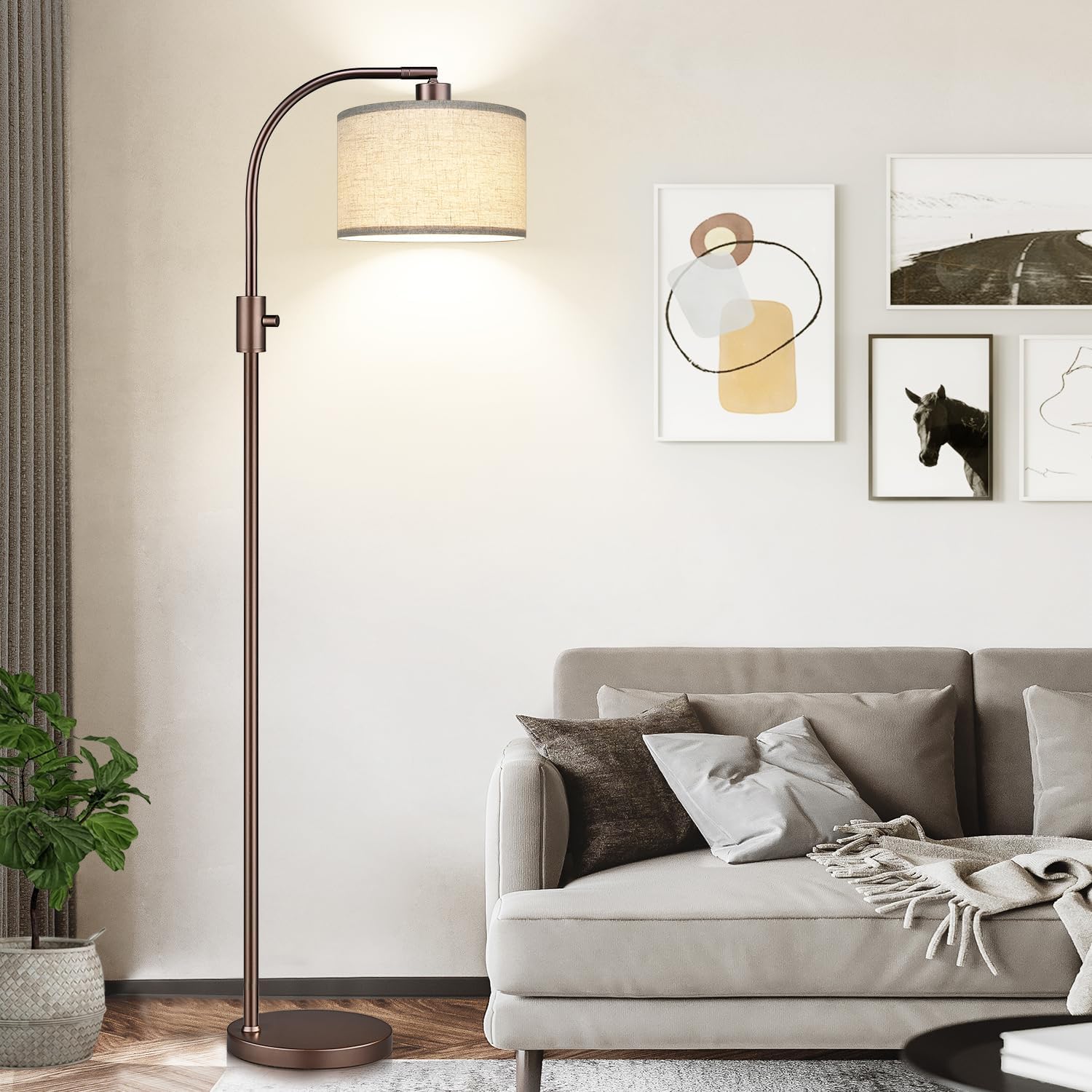 Thumbnail 5 de Nintiue Dimmable Floor Lamp with Linen Shade