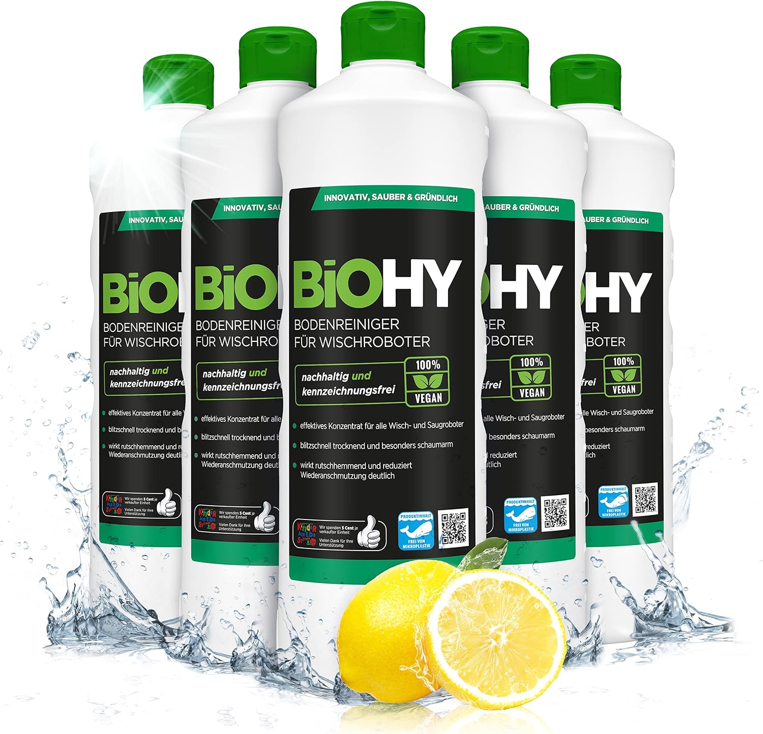 Detalle de BIOHY vloerreinigerconcentraat voor dweilrobots, 6 x 1 liter, 1:200