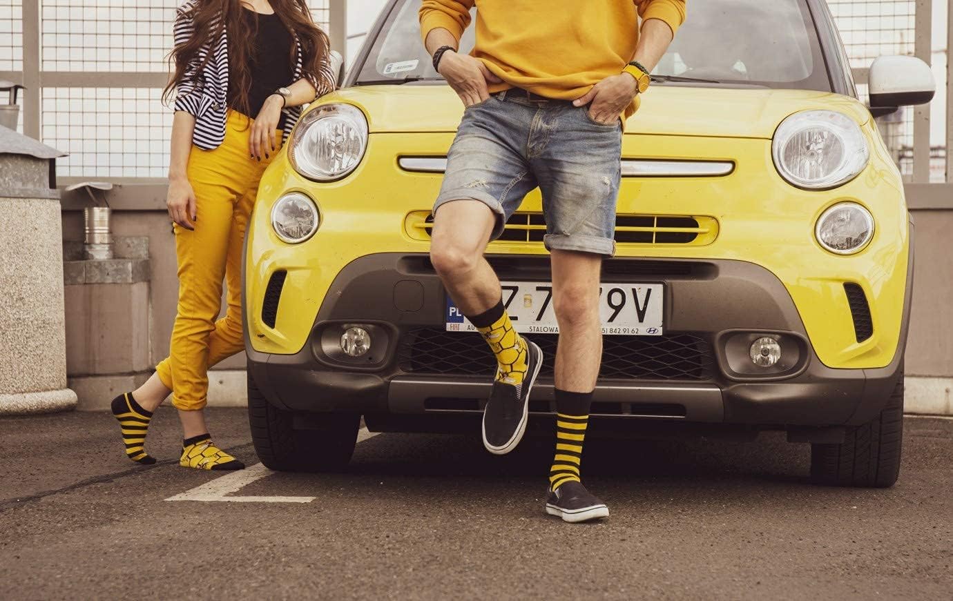 Detalle 2 de TODO Colours Lustige Socken mit Motiv – Bunte Bienen-Socken (Bee Bee)