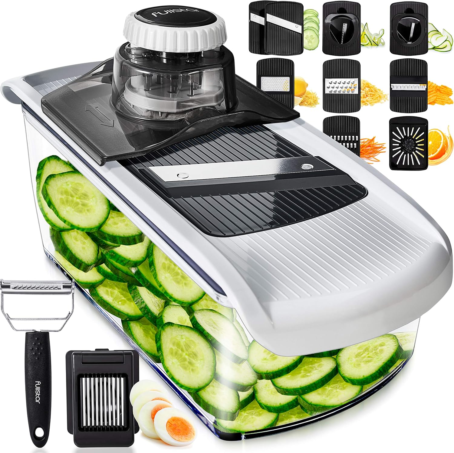 Thumbnail 4 de Fullstar 6-in-1 Mandoline Slicer (White) with Safety Glove