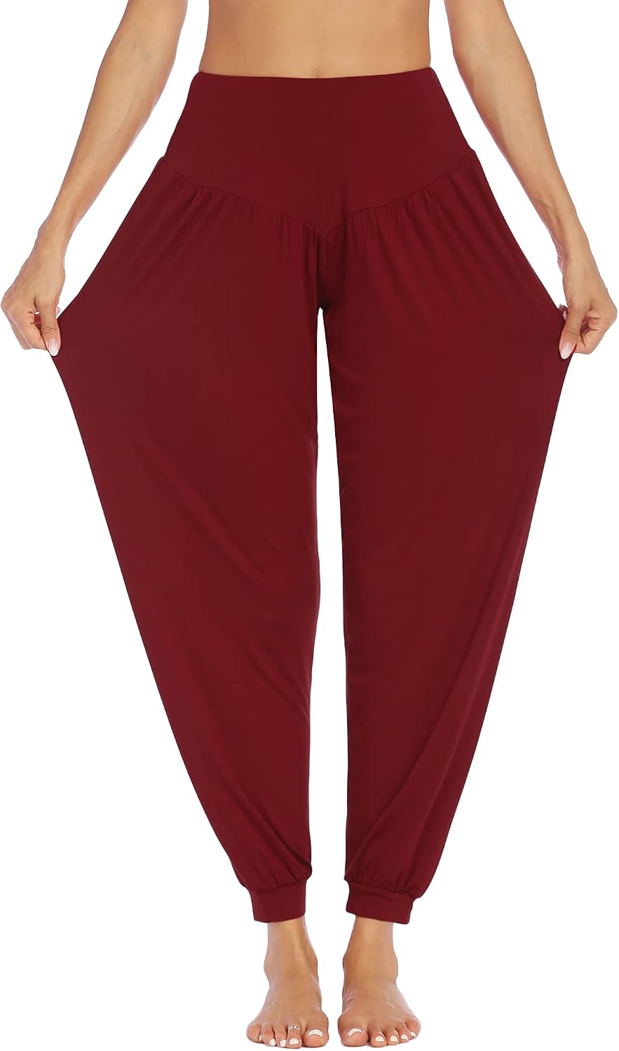 Detalle 2 de PINSPARK Yogahose Damen Lang Haremshose – Weiche Freizeithose für Yoga & Freizeit