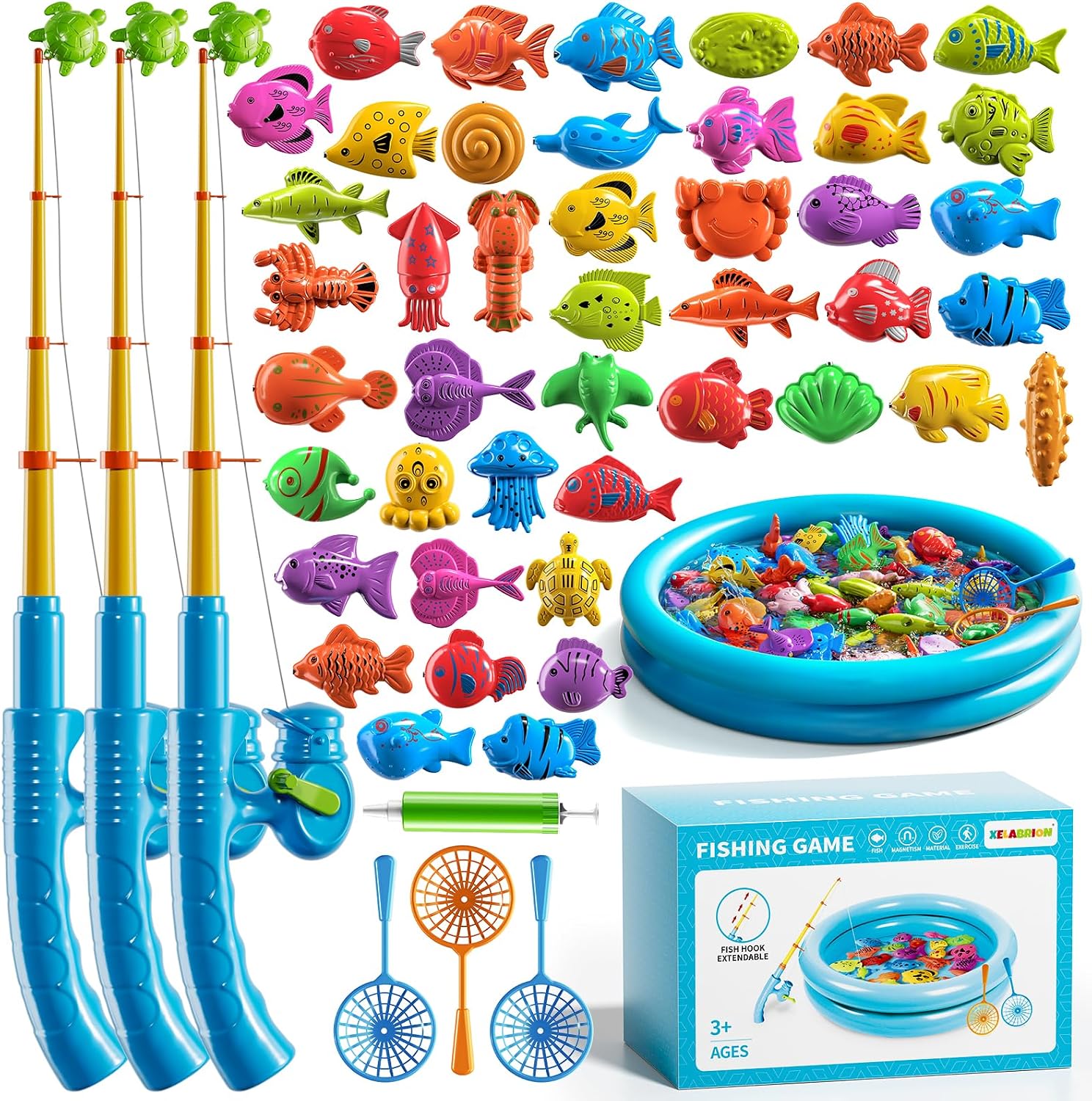Detalle de Magnetic Fishing Pool Toys Game for Kids – Outdoor Bath & Water Table Set (3–8 Years)