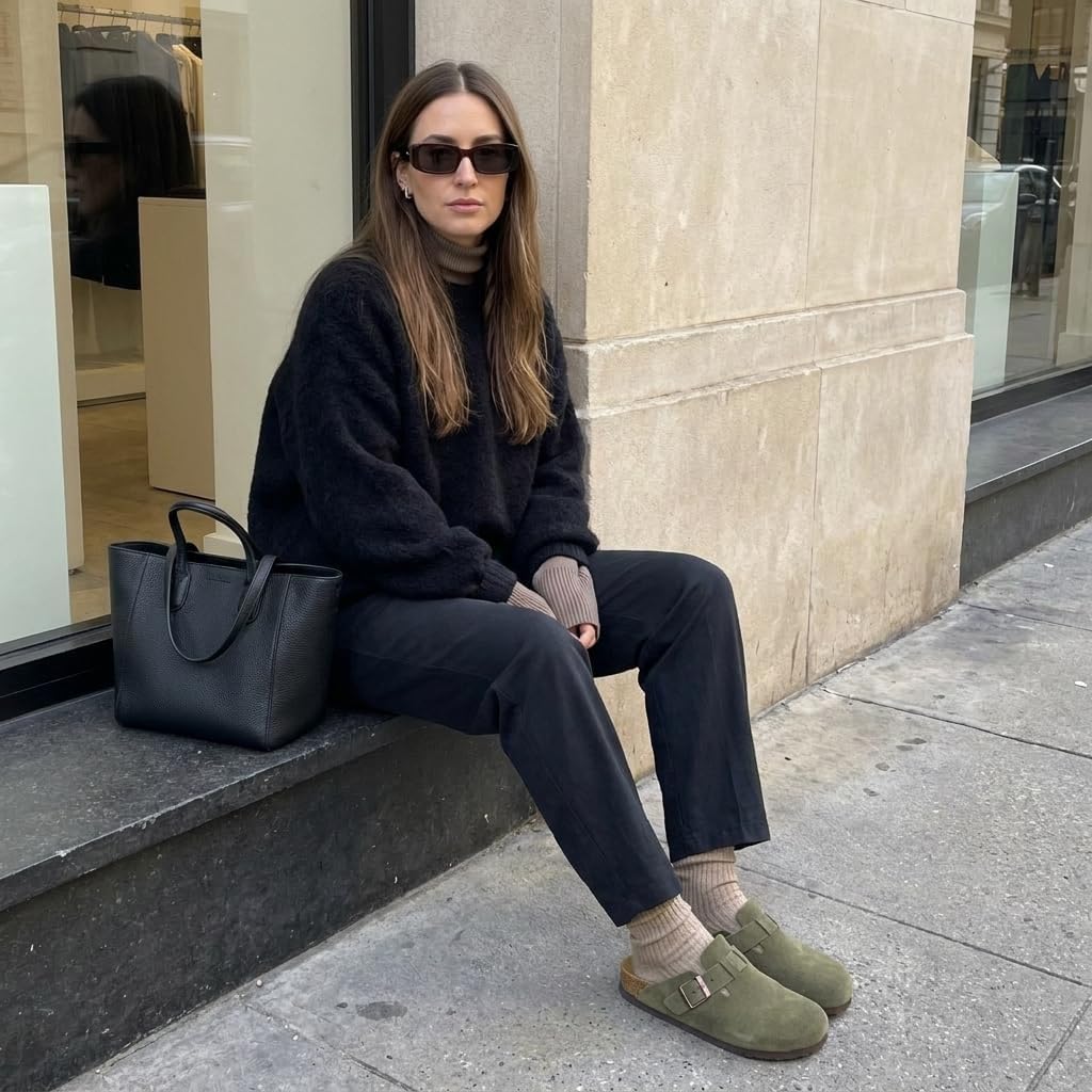 Thumbnail 4 de CUSHIONAIRE Hana suede leather clog slip-on 👡