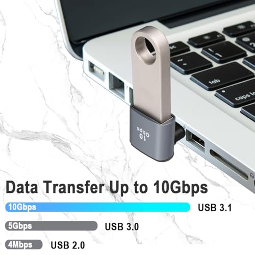 Detalle de DAOKAI Adaptateur USB-C vers USB-A 3.1, OTG, 10 Gbit/s et angle droit