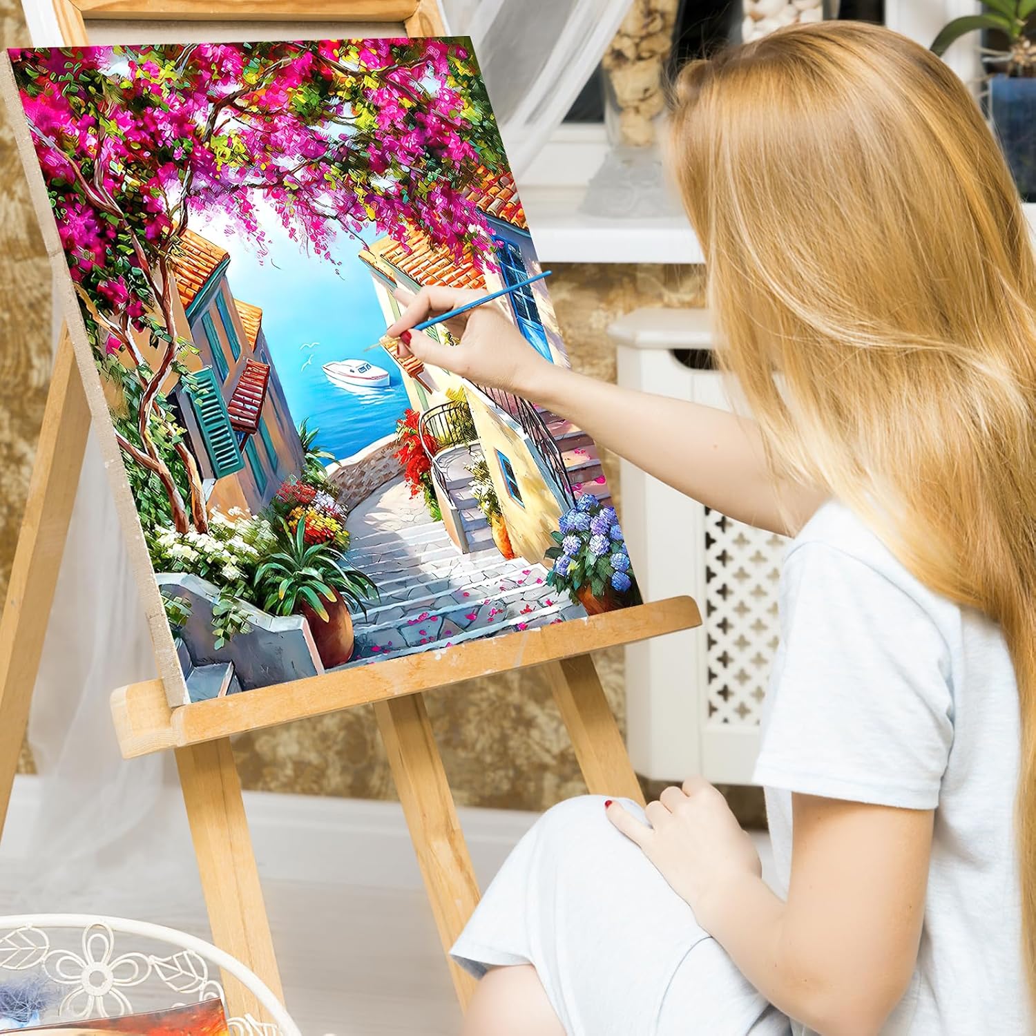 Thumbnail 1 de gelrovaled Dipingi con i Numeri per Adulti – Flower Town 40 x 50 cm, Kit pittura acrilica fai-da-te