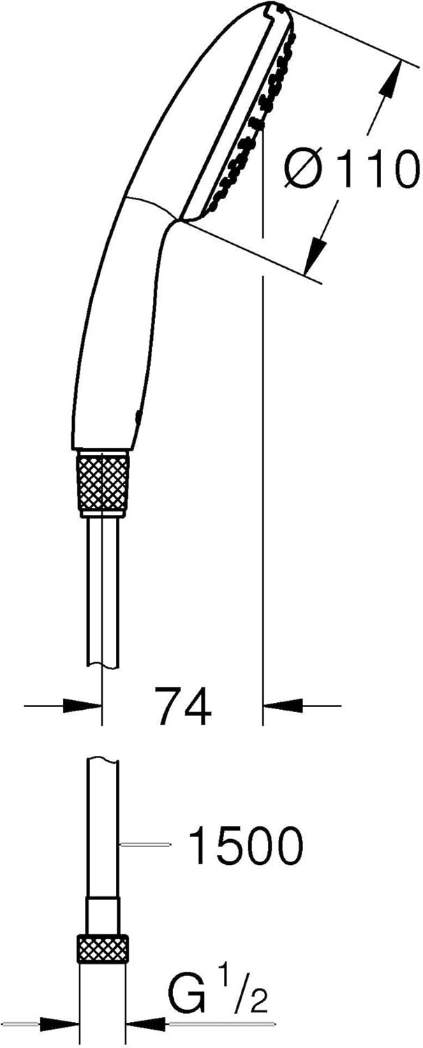 Thumbnail 5 de GROHE Vitalio Start 110: manopola doccia con getto Rain fisso e installazione rapida (26720001)