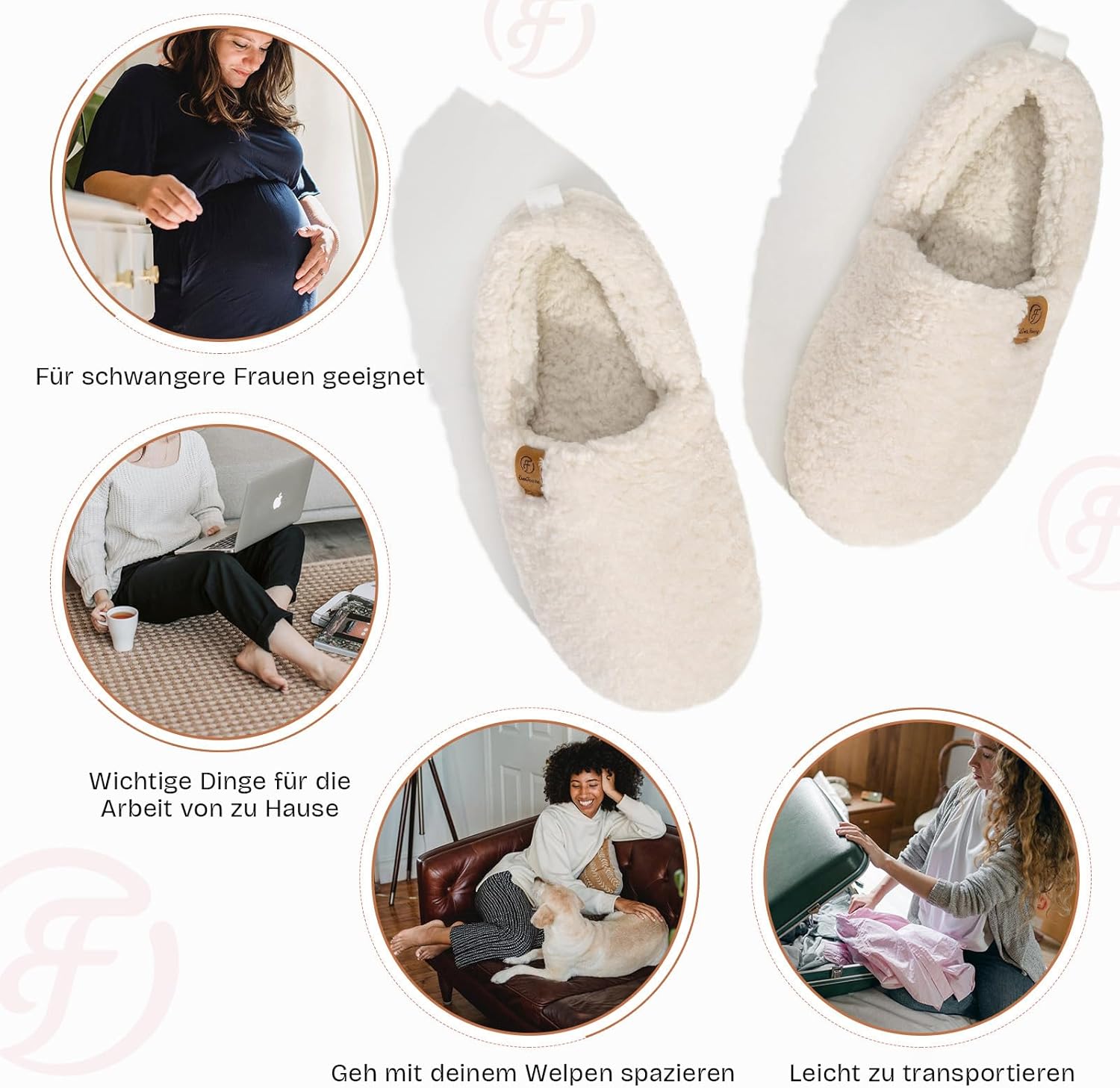 Thumbnail 5 de EverFoams Damen Winter-Warm Hausschuhe mit Memory-Foam und Kunstwoll-Futter