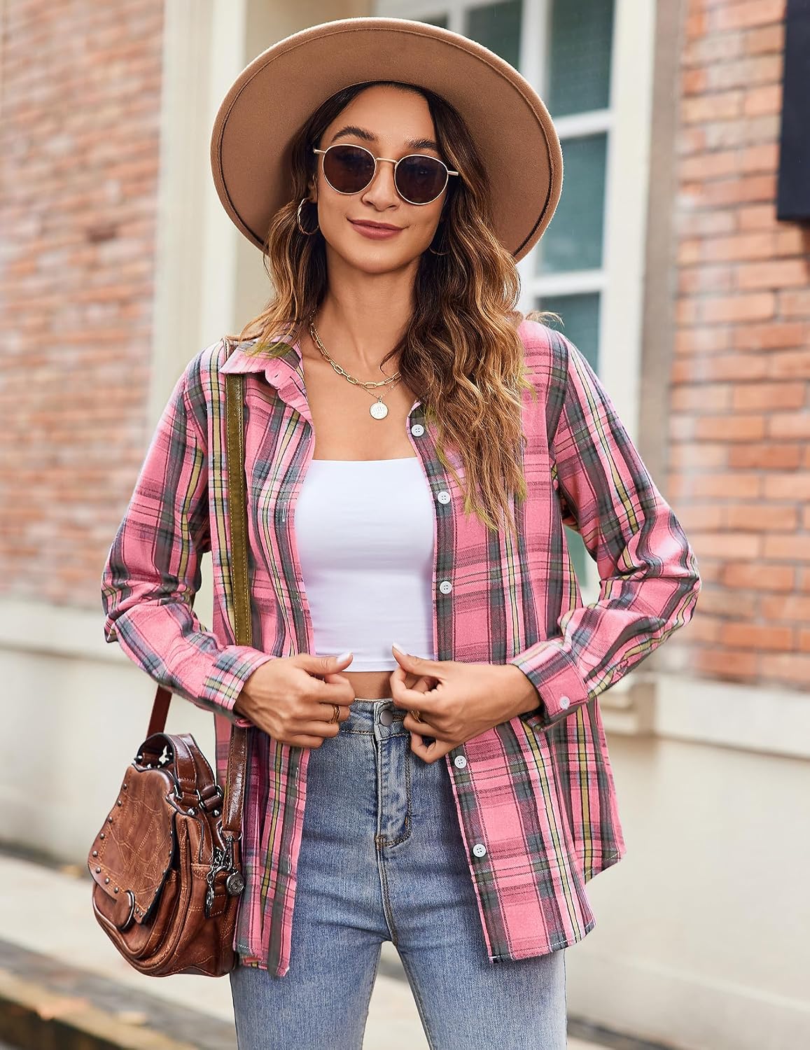 Detalle de Zeagoo Women's Flannel Shirt, Cotton Blend