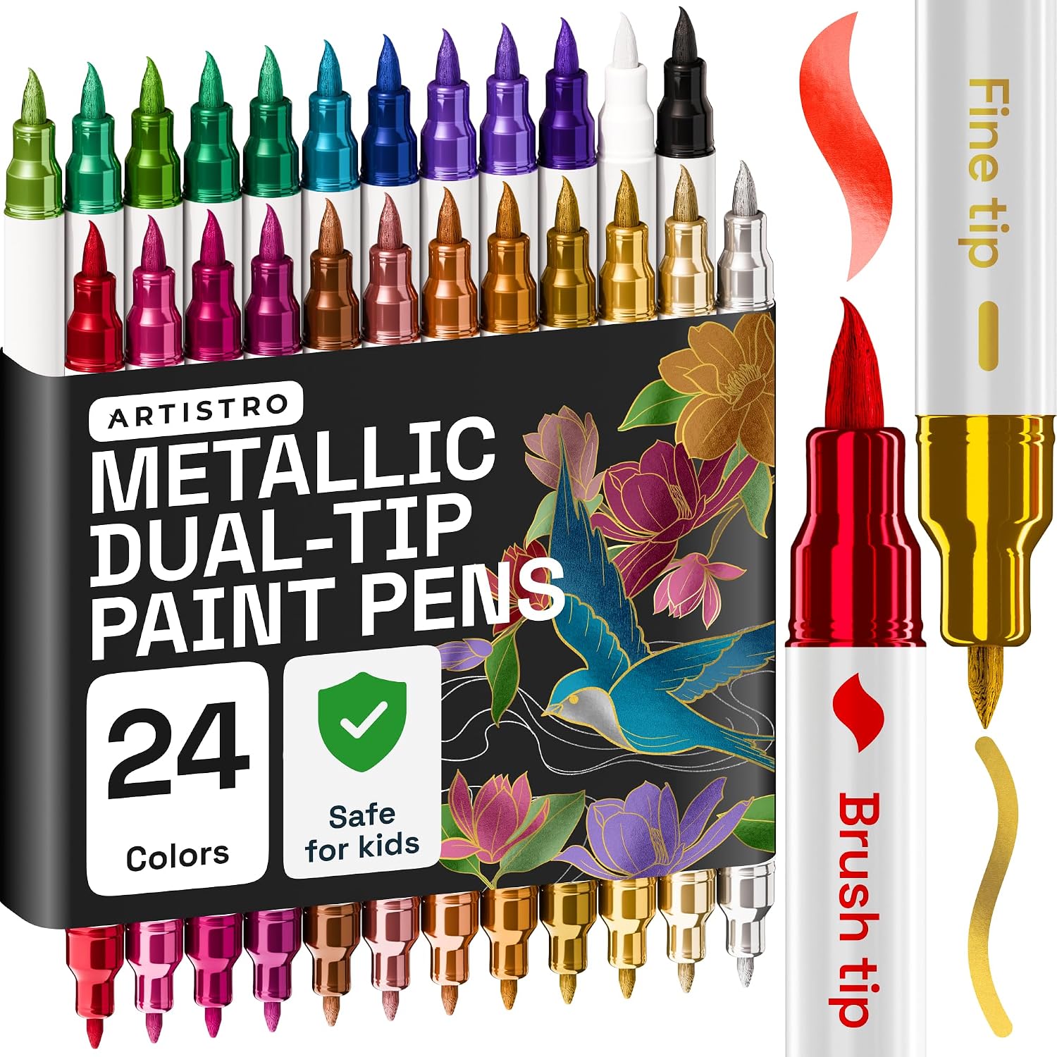 Detalle de ARTISTRO 24 Metallic Acrylic Paint Markers 24-pack