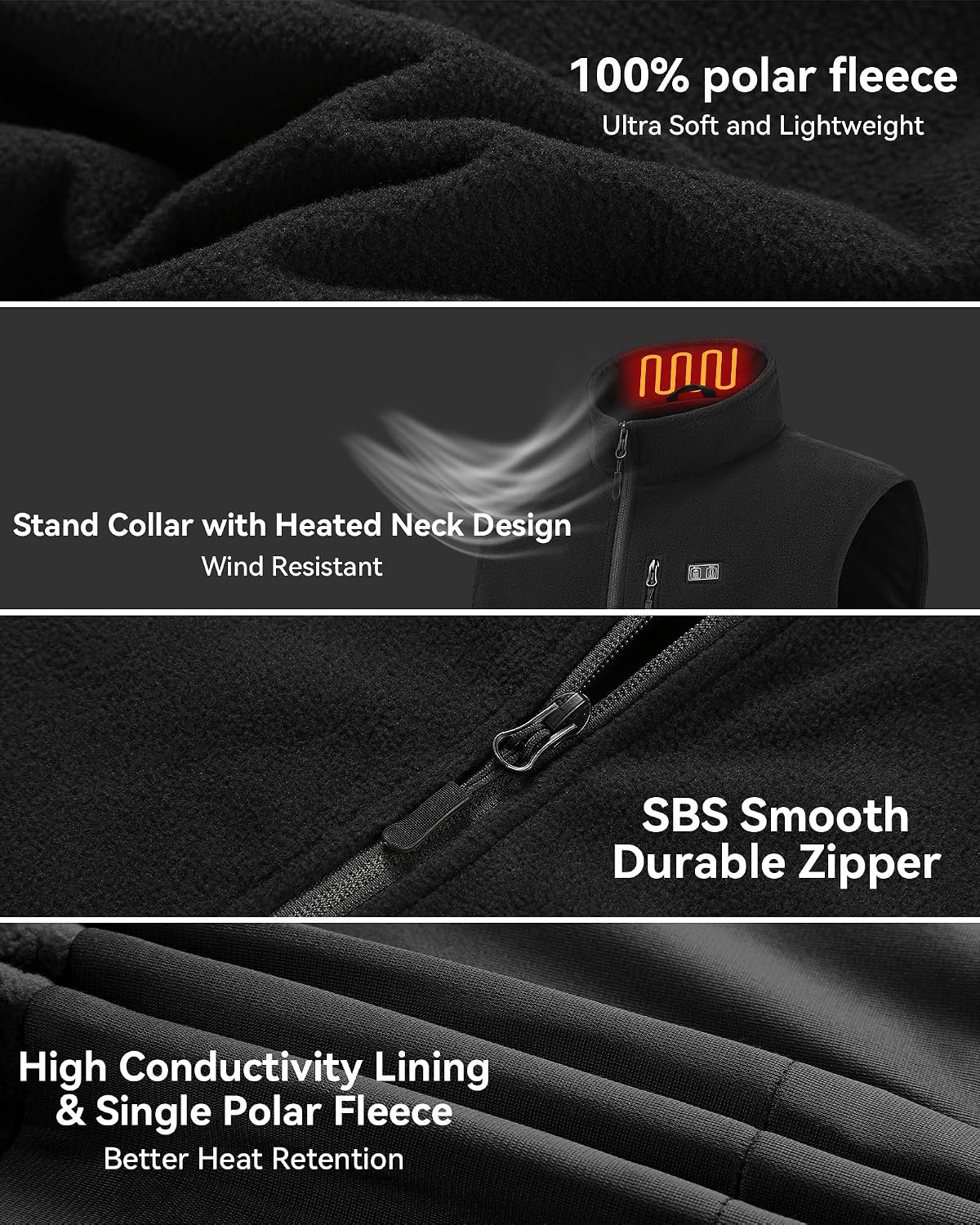Detalle 2 de Heated Fleece Vest with 11 Heating Zones