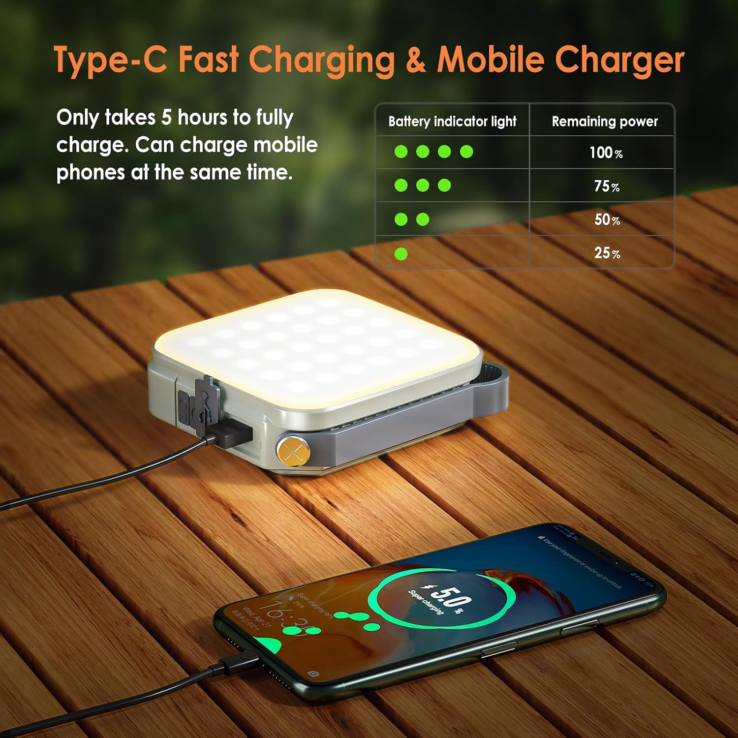 Thumbnail 3 de Quntis Camping Light Rechargeable: Solar/USB-C LED Lantern with 4000mAh Power Bank (IPX6, 4 Colour Temperatures)