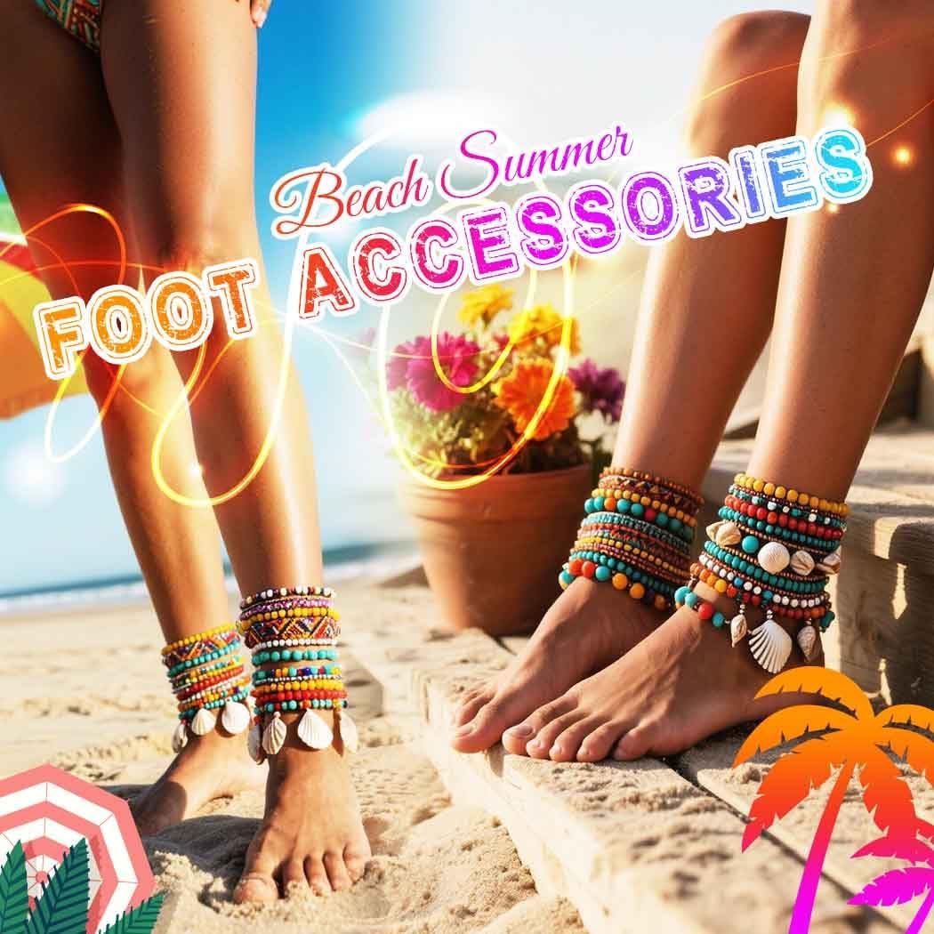 Thumbnail 2 de Fashband Boho-Fußkettchen mit Perlen – Seesternfarben, mehrlagig, Strand-Accessoire für Damen