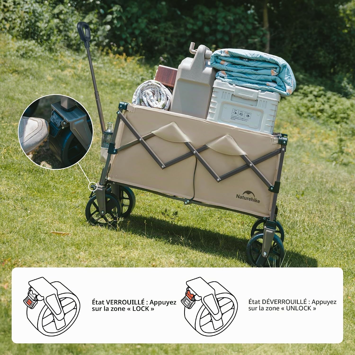 Thumbnail 6 de Naturehike Chariot à Main Pliable – Capacité 120 kg et 70 L, idéal camping et shopping