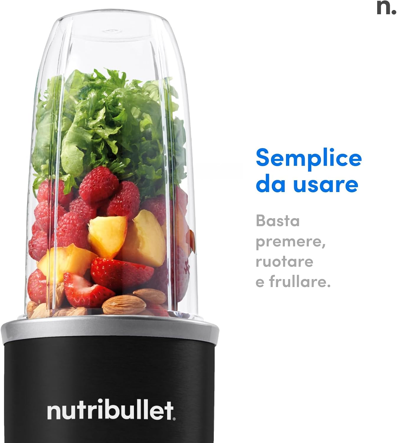Detalle 2 de Nutribullet Pro 900 NB904B: frullatore multifunzione da 900 W per smoothie sani
