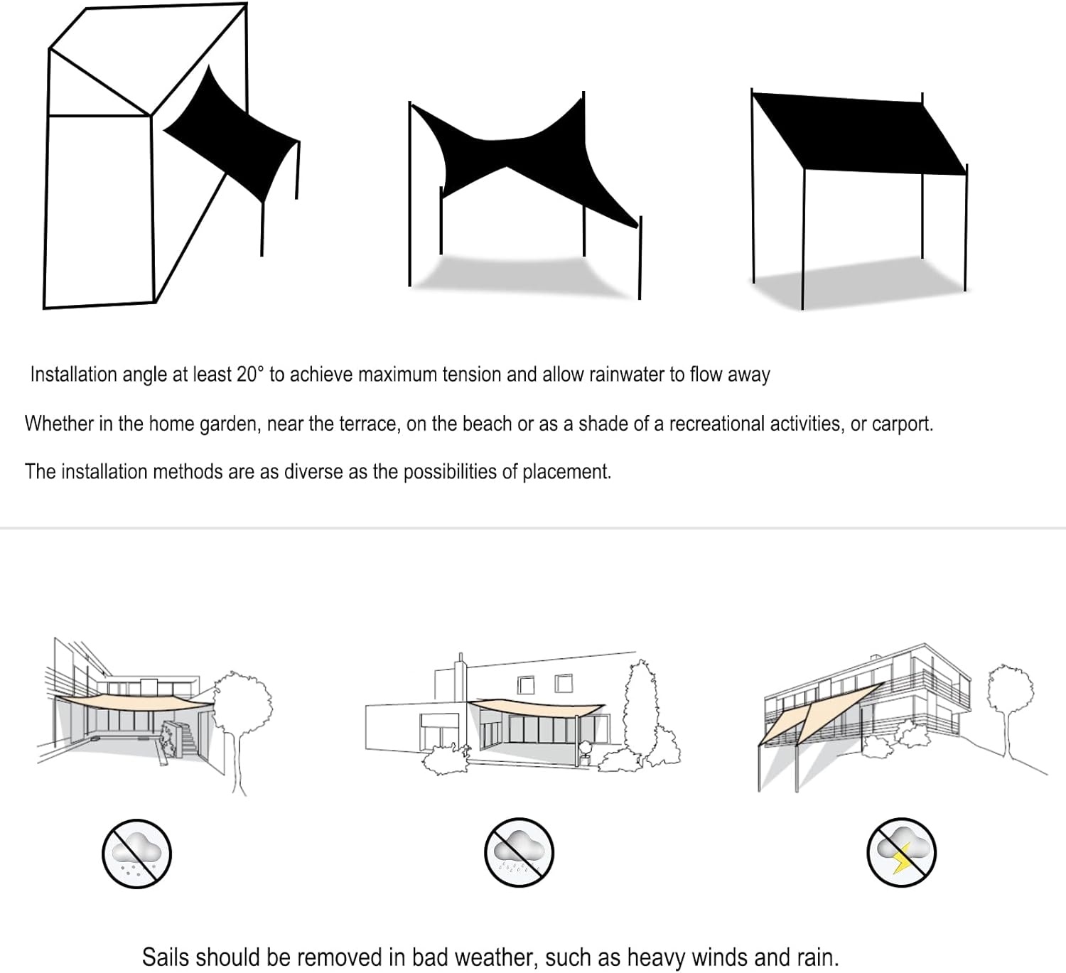 Thumbnail 7 de WOLTU Toldo Vela Impermeable 3x3 m para Jardín ☀