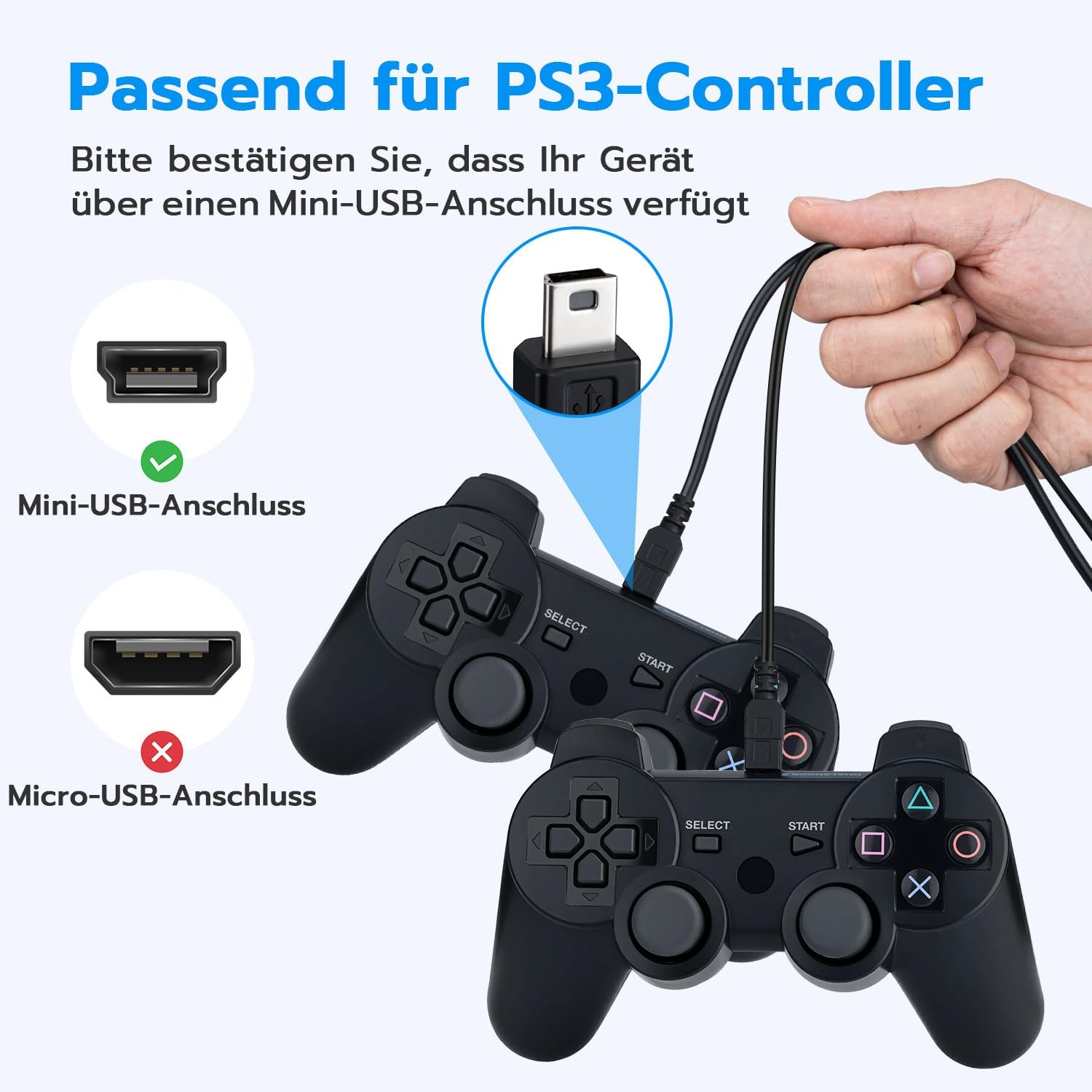 Detalle 2 de Mcbazel PS3 Ladekabel 3 m