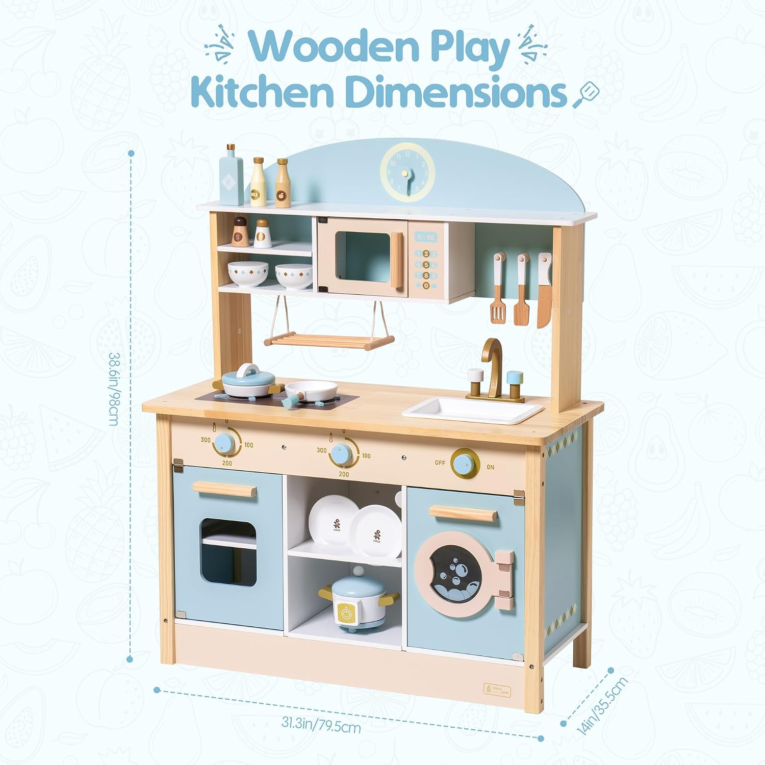 Detalle 1 de ROBUD Wooden Play Kitchen Set