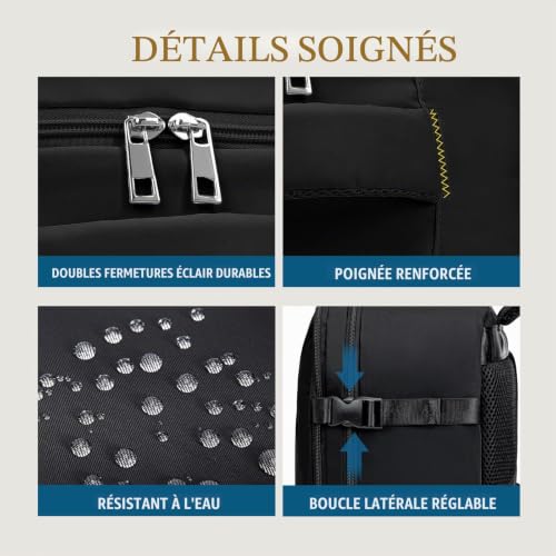 Thumbnail 6 de Lossga sac à dos cabine 55 x 35 x 20 cm avec compartiment ordinateur 14 pouces