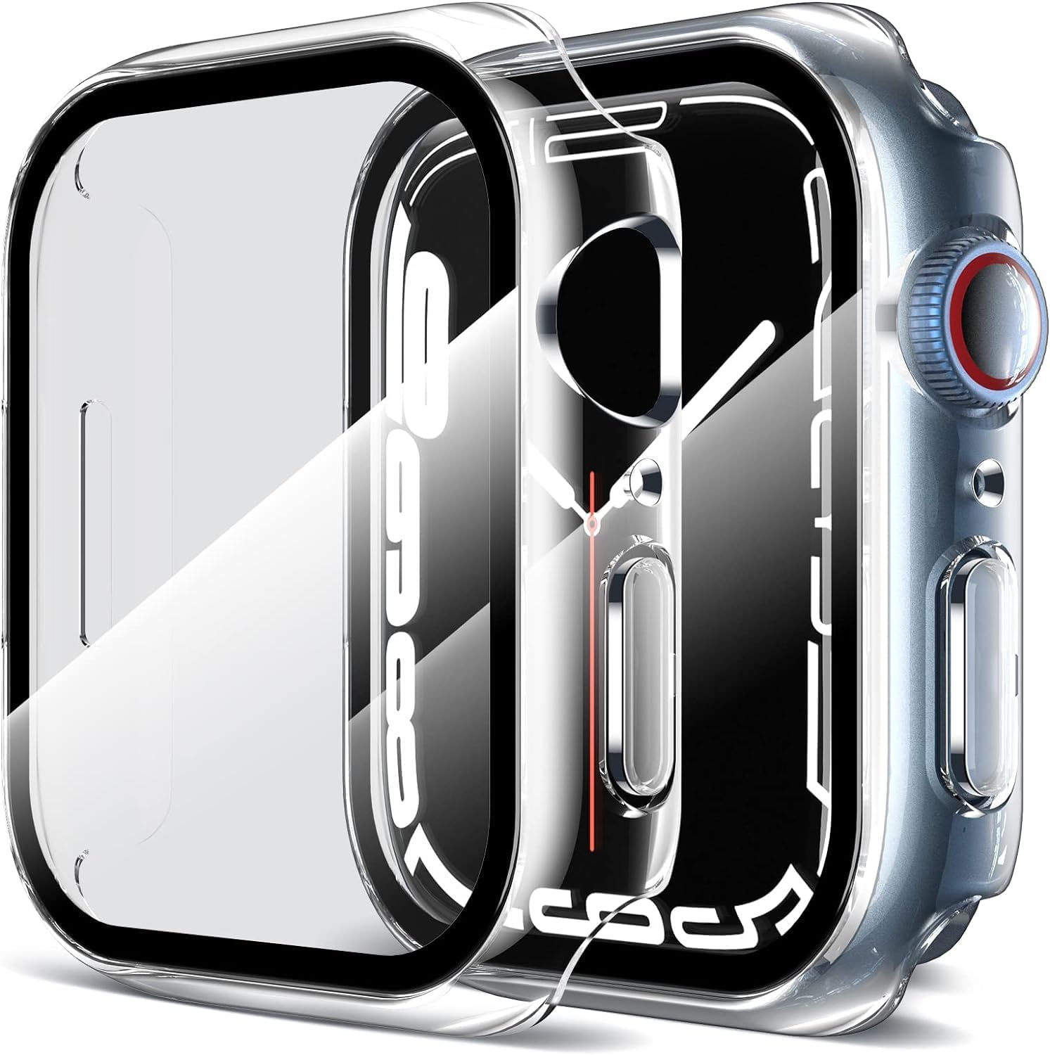 Detalle de LK 2 Pièces Coque en Verre trempé pour Apple Watch 44mm – Protection intégrée HD Clear