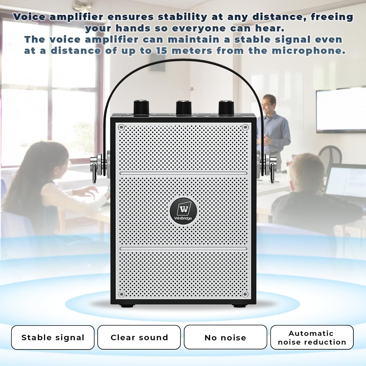 Detalle de SANMIC S98 Voice Amplifier with Wireless Headset Mic, Bluetooth and LED Screen
