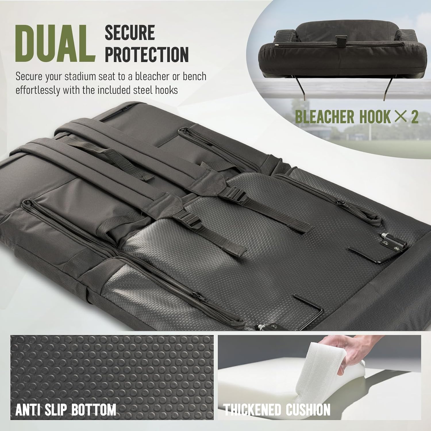 Thumbnail 6 de Overmont Stadium Seats-Single-H Heated Stadium Seat, Dual-Zone Heat, 6 Recline Positions