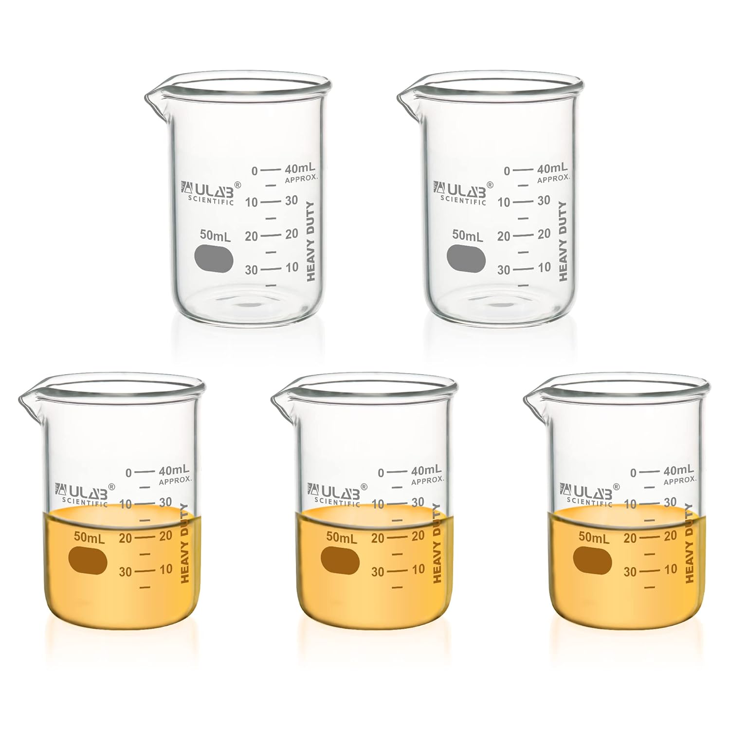 ULAB Glasbecher Hochleistungs 50 ml 5er Set