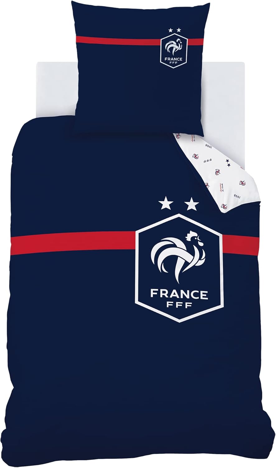 Thumbnail 1 de Parure de lit imprimée CTI FFF Challenge en coton 240x220 cm + 2 taies 63x63 cm