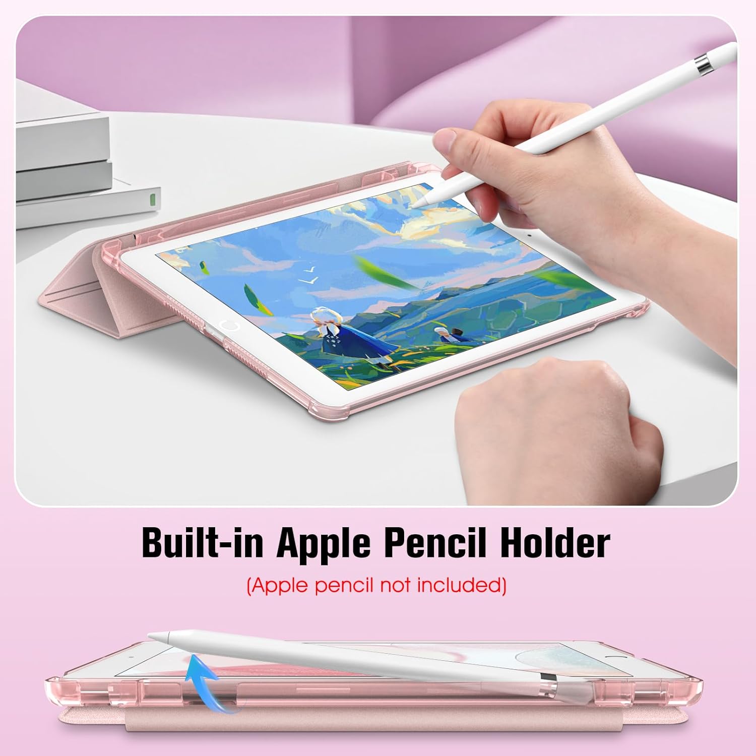 Thumbnail 5 de FINTIE Schutzhülle für iPad (9./8./7. Generation, 10,2 Zoll) mit Stifthalter & Auto Schlaf/Wach – Roségold