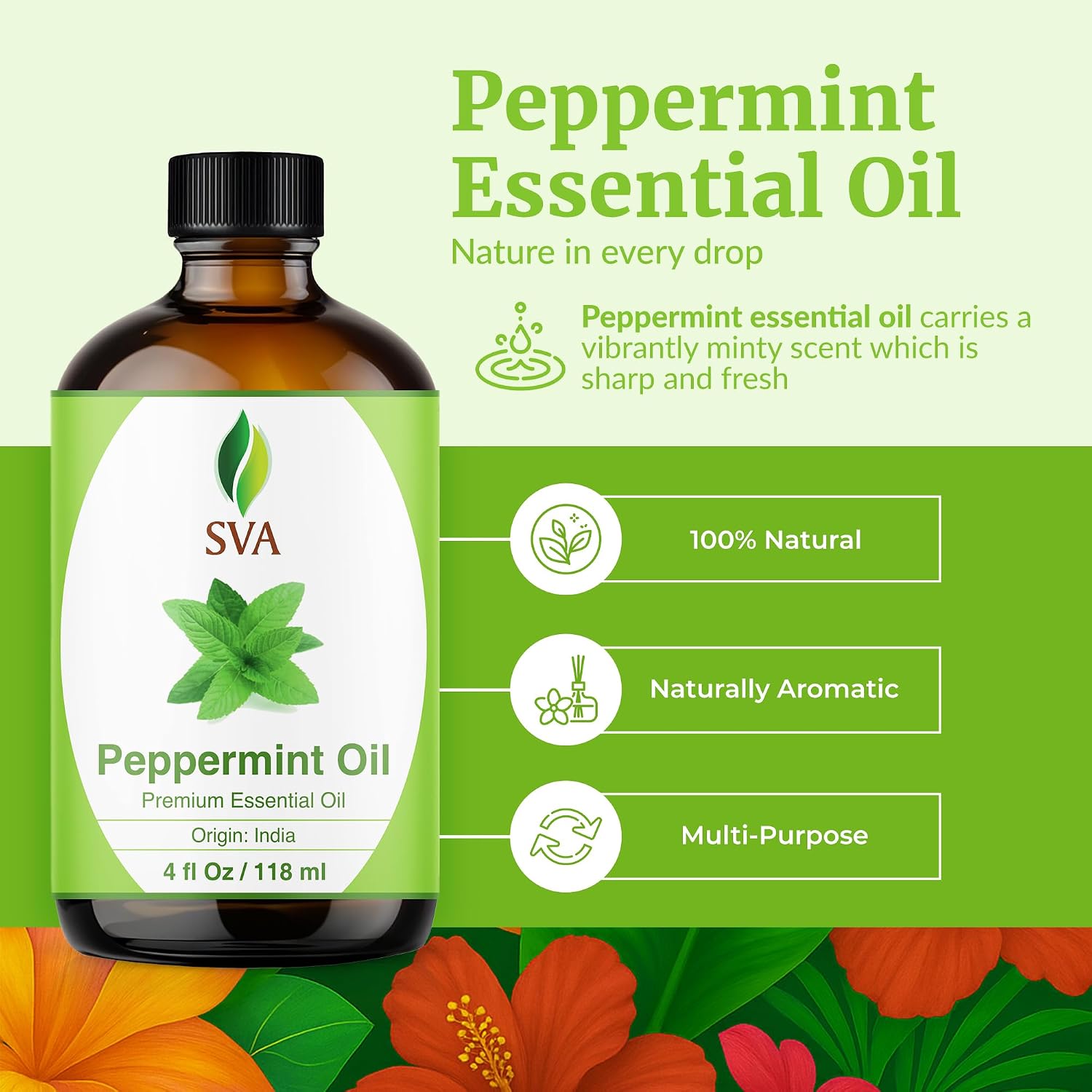 Detalle de SVA Peppermint Essential Oil 4 fl oz