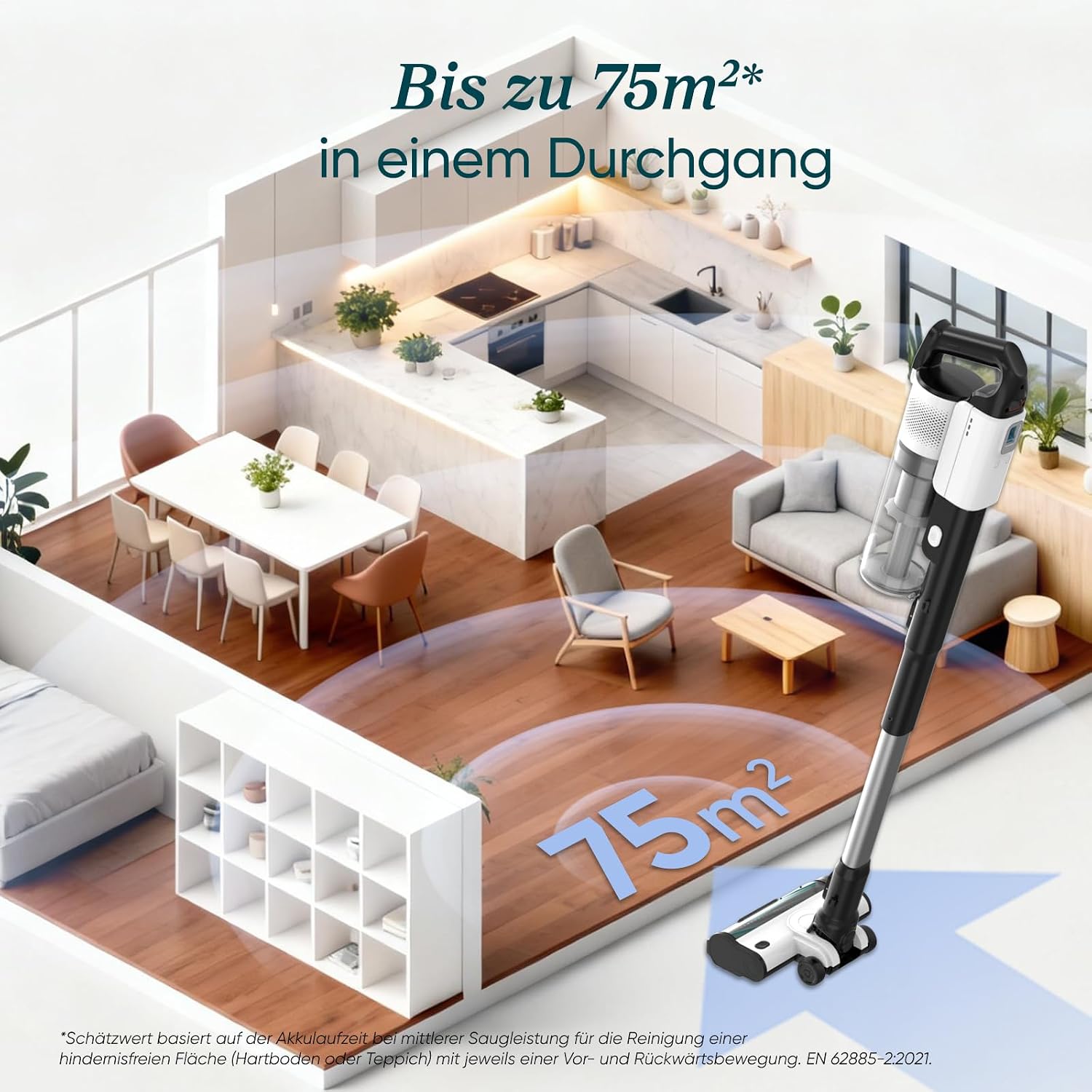 Detalle 2 de Levoit LVAC-200 Akku Staubsauger 75 m² 🧹