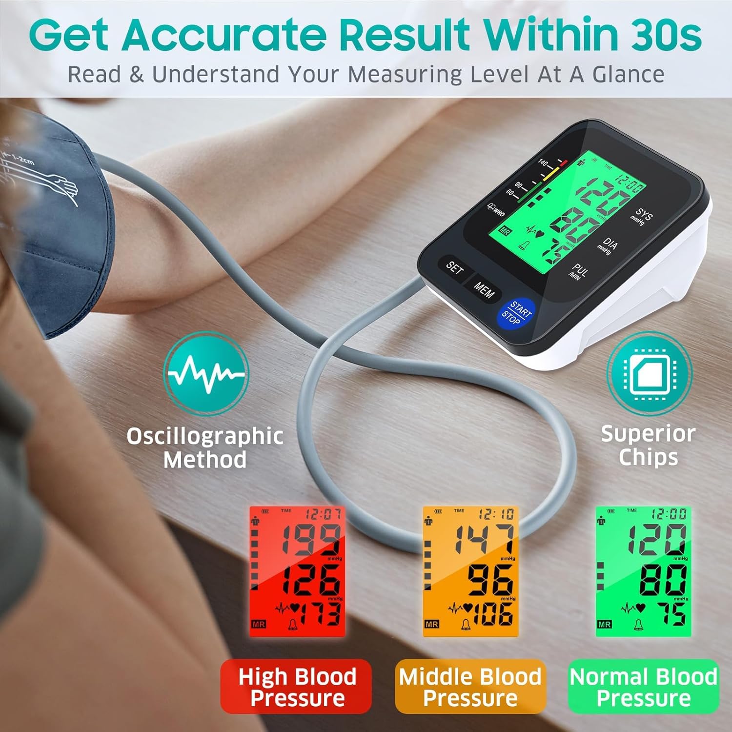 Thumbnail 4 de Automatic Blood Pressure Monitor with 22–42 cm Cuff