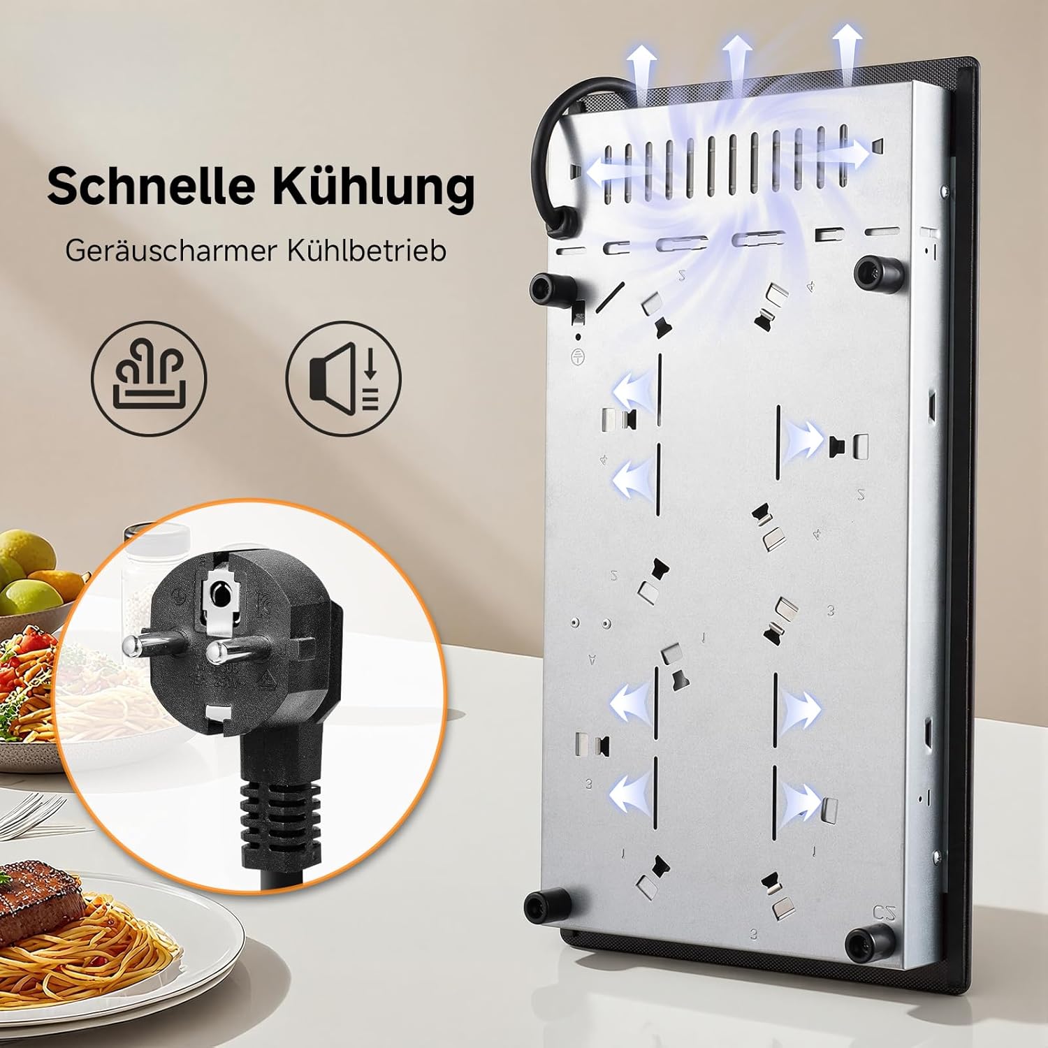 Thumbnail 5 de Aobosi Glaskeramikkochfeld 2 Platten 3.000 W