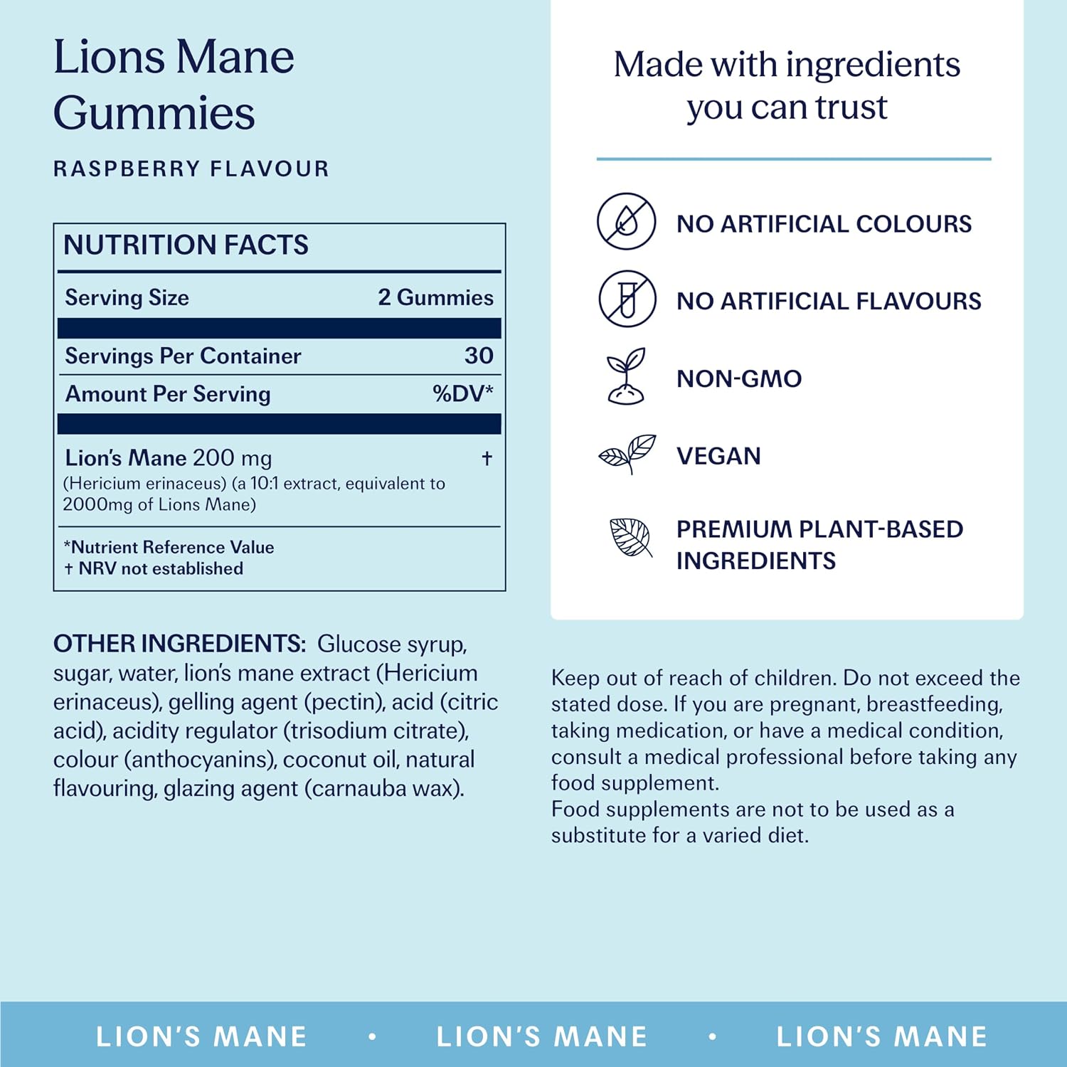 Detalle 2 de TRIP Lion’s Mane Gummies Raspberry – High Strength 6000MG per Pack (60 Vegan Gummies)