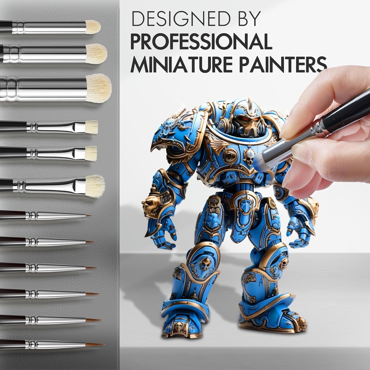 Thumbnail 2 de Miniature Paint Brushes Dry Brush Set, 12pc – Precision Tools for Fine Detail