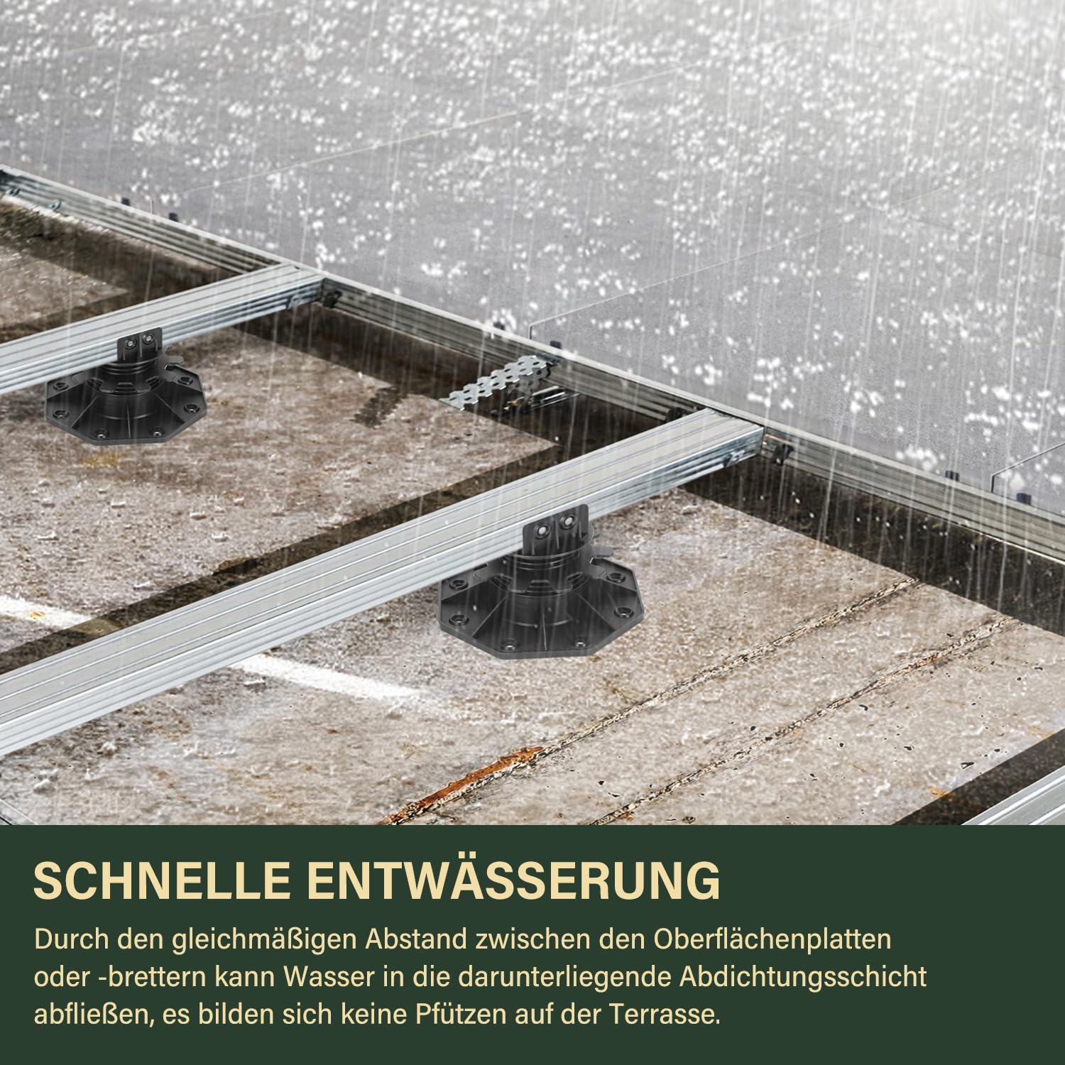 Thumbnail 5 de Gimisgu Stelzlager 20 Stück – höhenverstellbare Terrassenlager (30–60 mm) für Holz, WPC und Stein